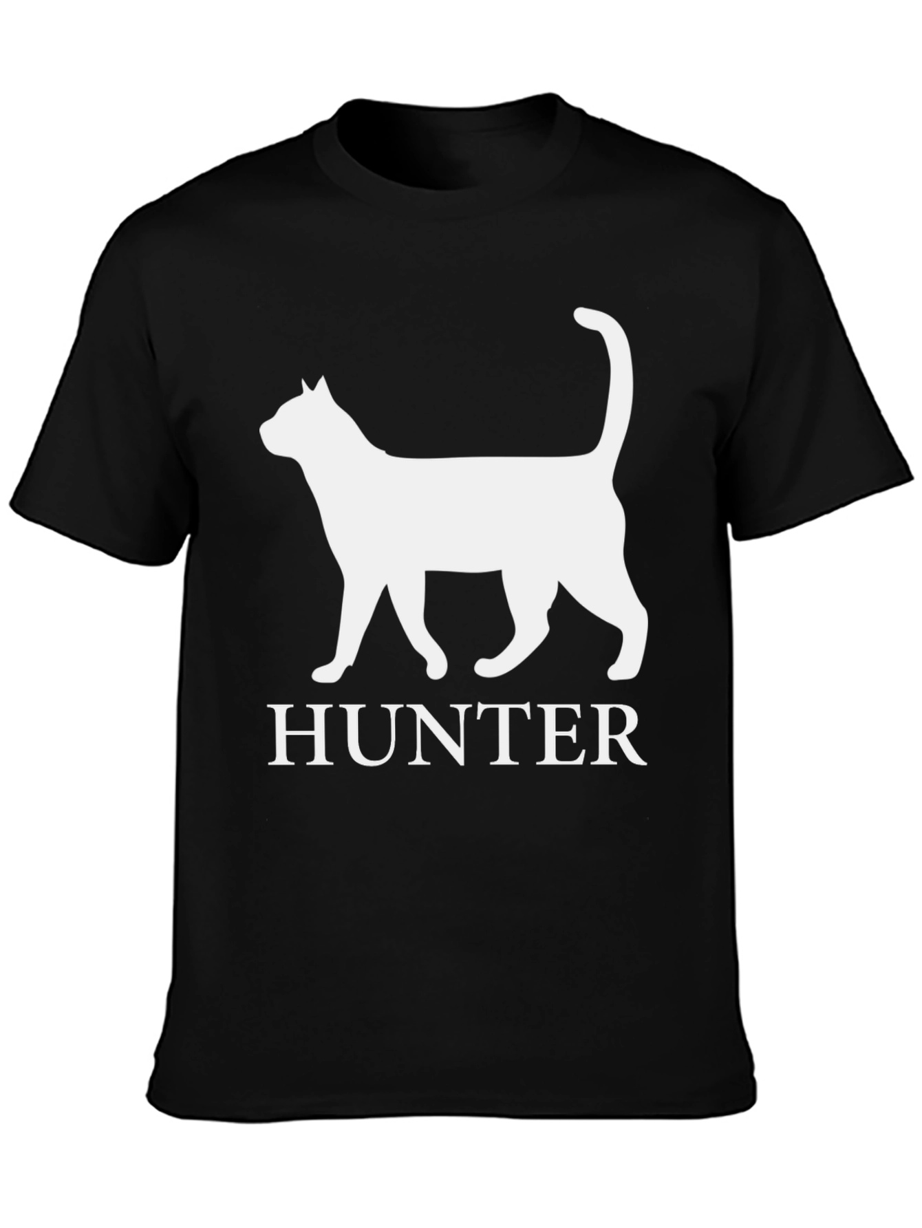 Hunter Cat T-Shirt - Black Cotton Tee