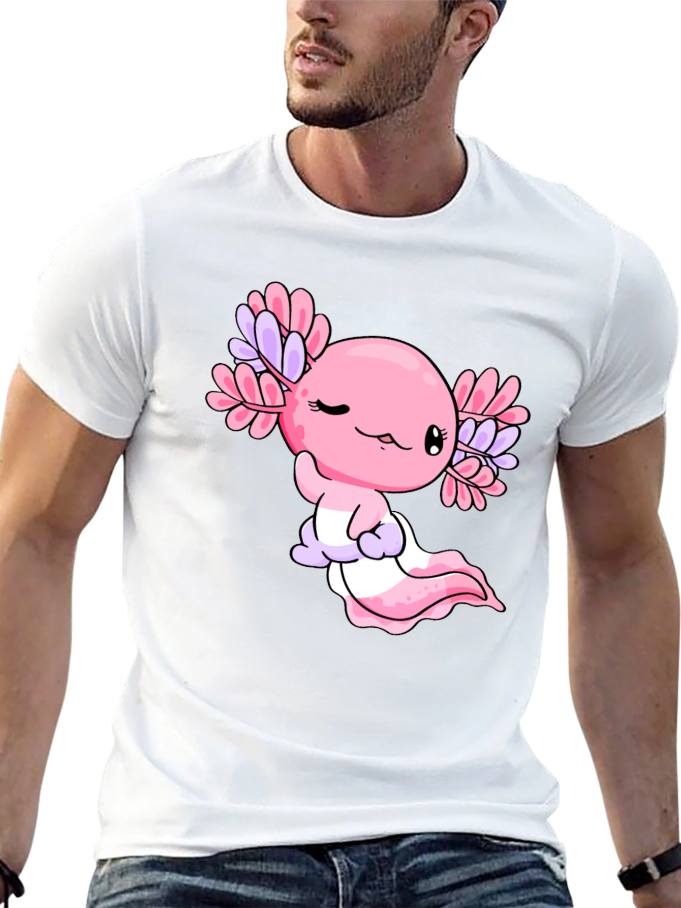 Axolotl Kawaii Graphic Tee