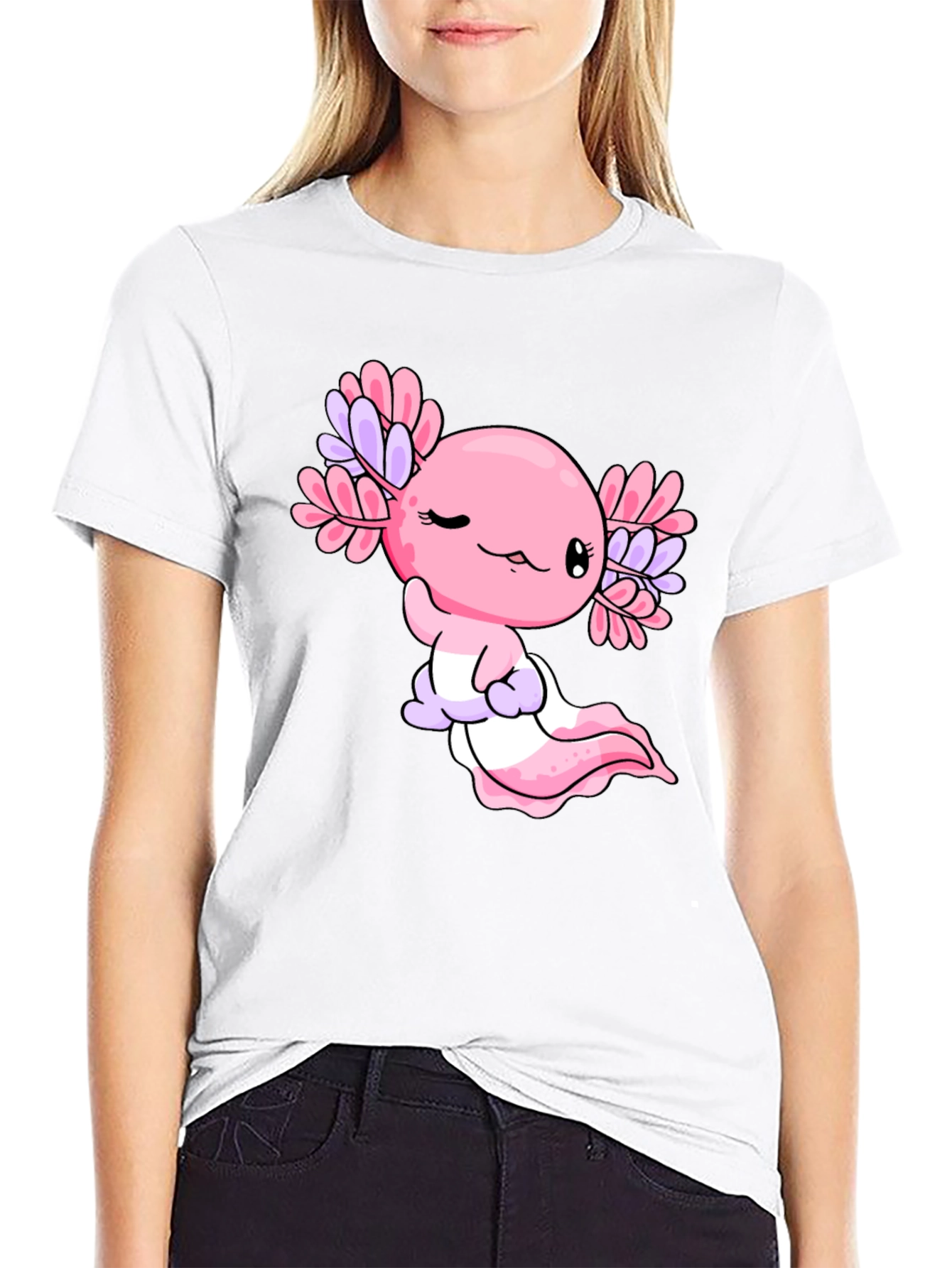 Axolotl Kawaii Graphic Tee