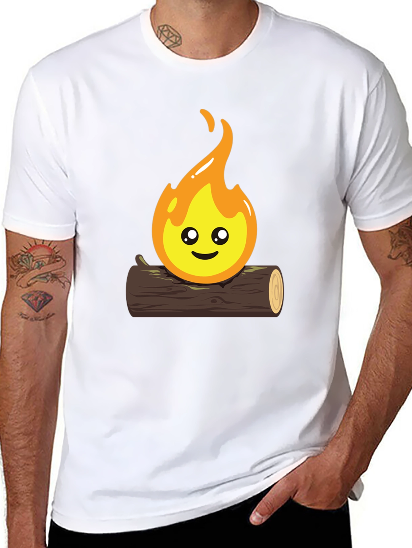 Cute Campfire Graphic T-Shirt - Black
