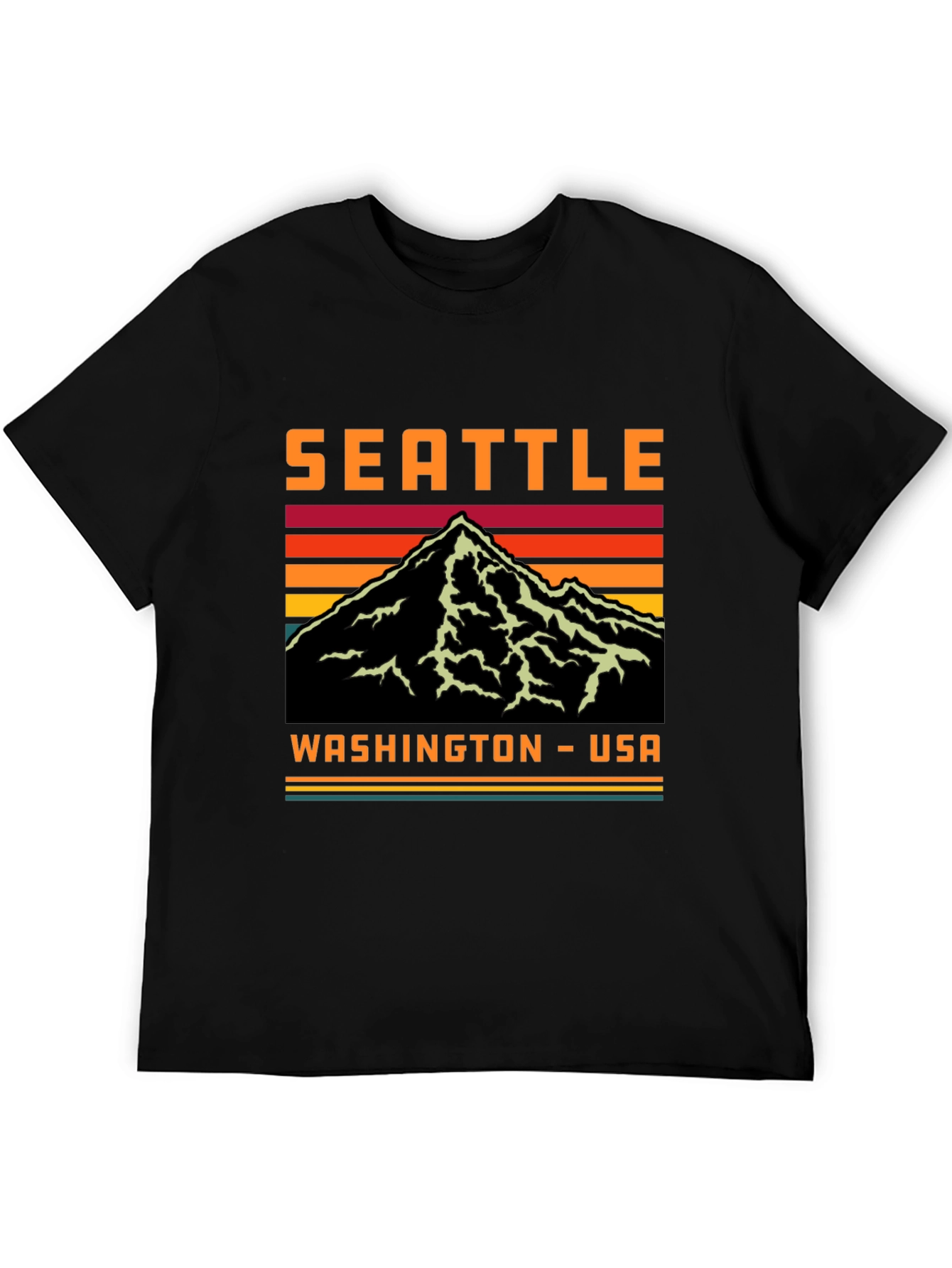 Seattle Washington Retro Mountain T-Shirt