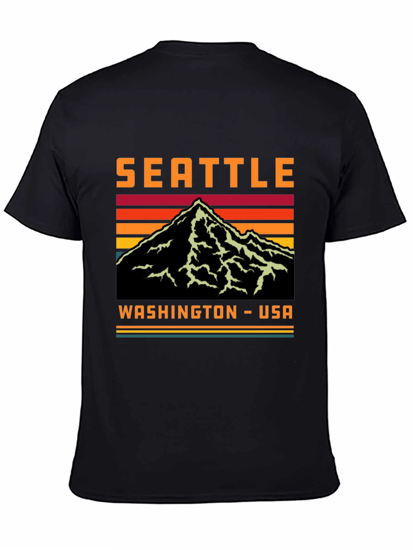 Seattle Washington Retro Mountain T-Shirt