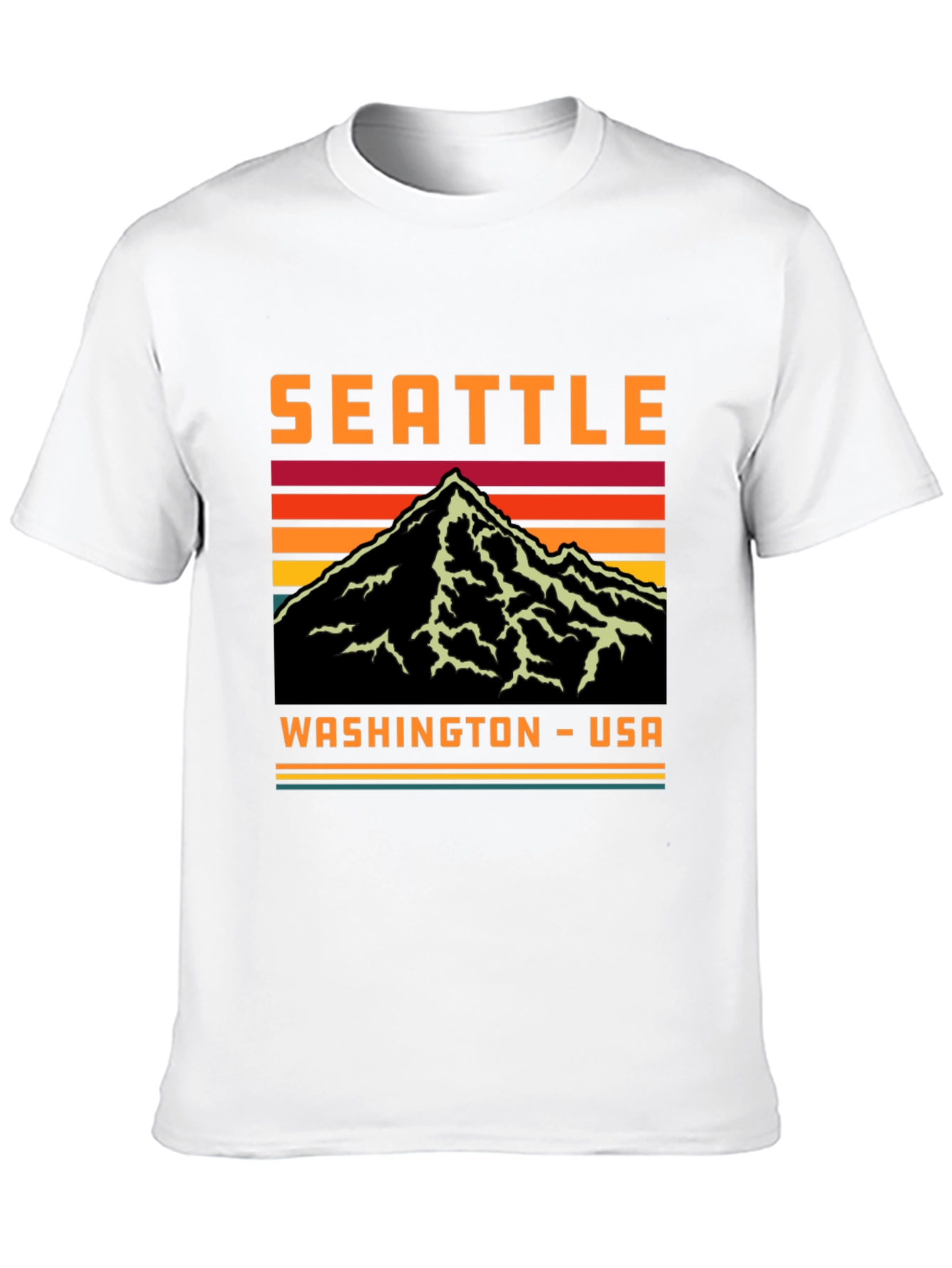 Seattle Washington Retro Mountain T-Shirt