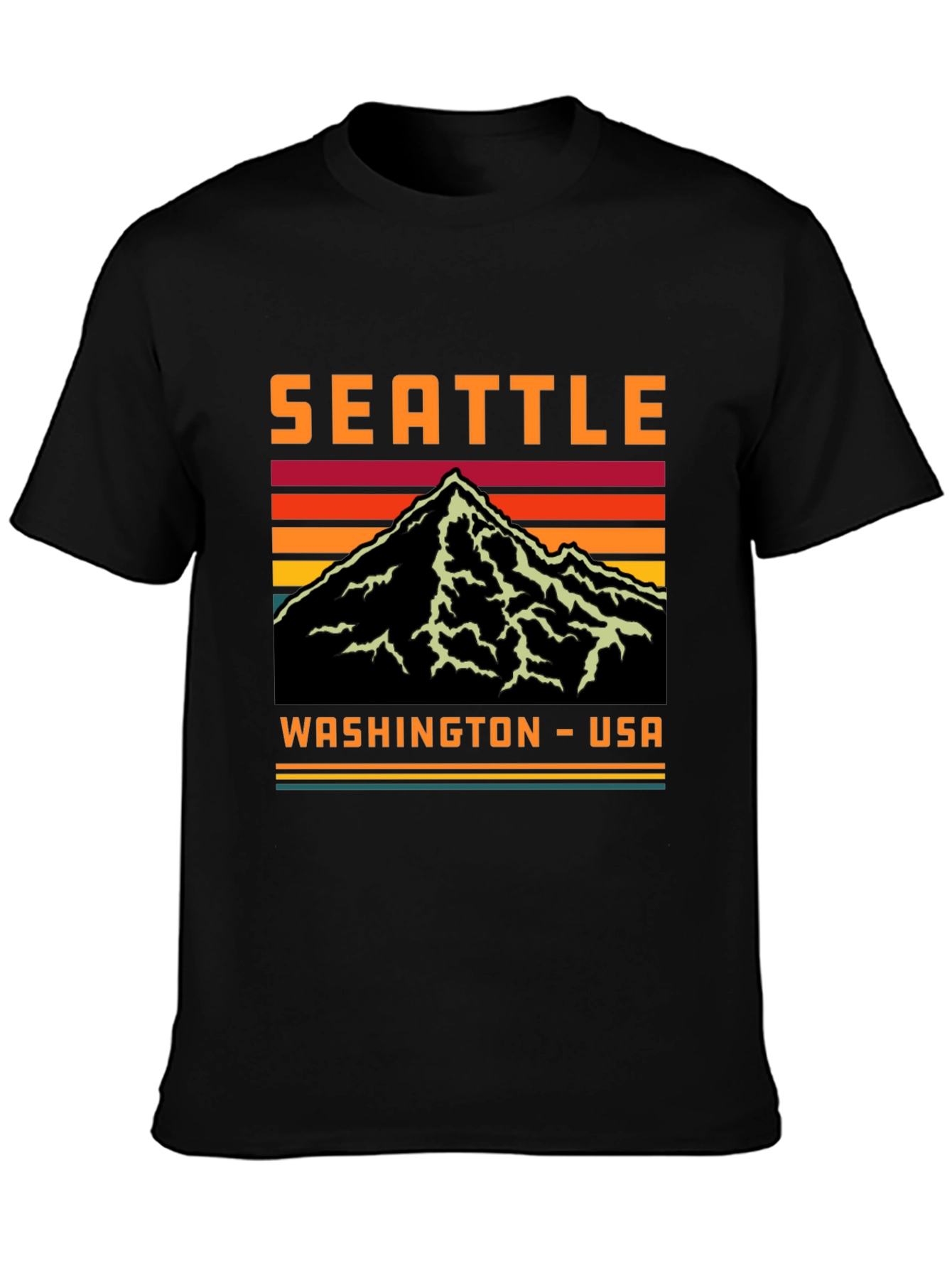 Seattle Washington Retro Mountain T-Shirt