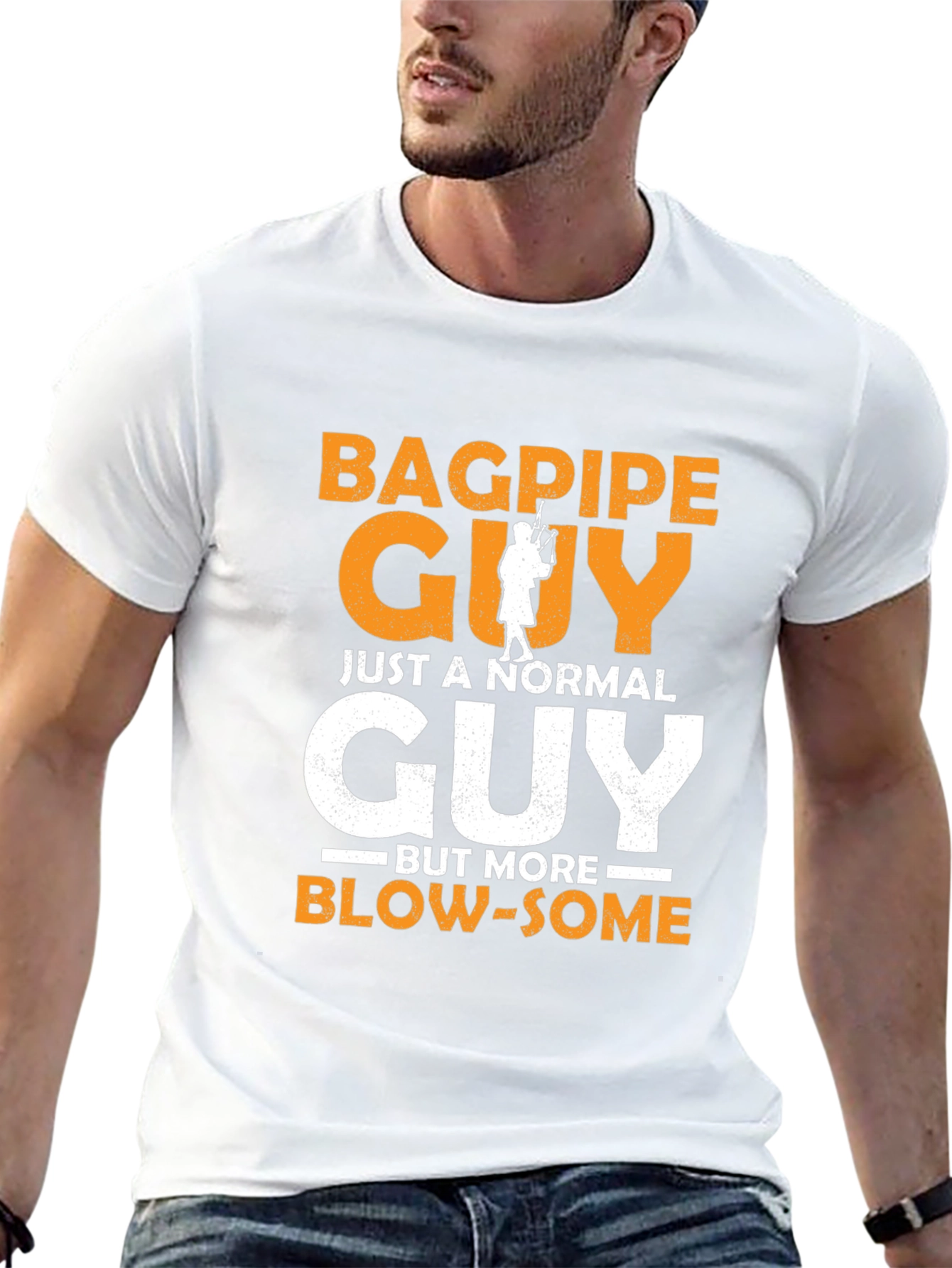 Bagpipe Guy Funny Graphic T-Shirt