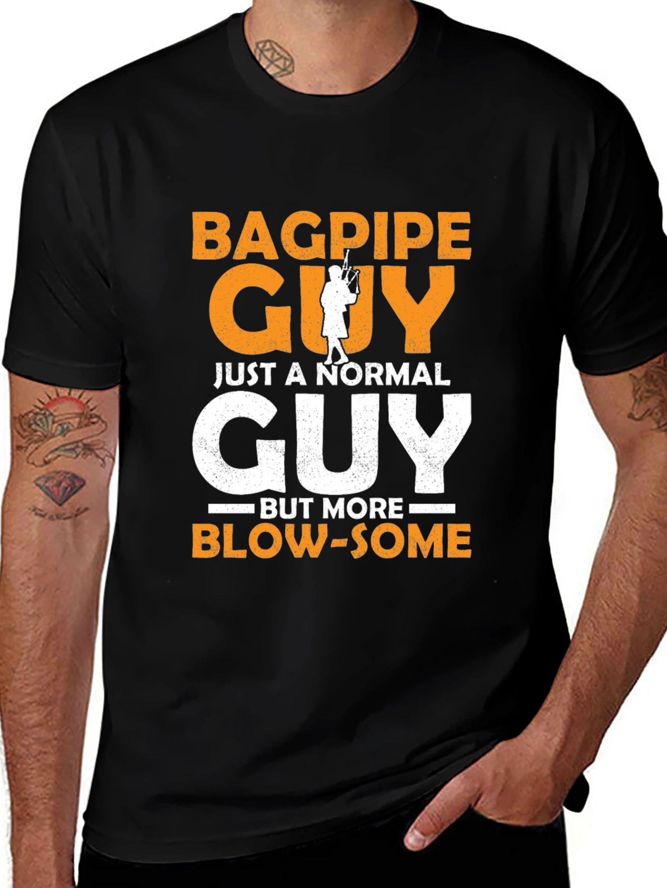 Bagpipe Guy Funny Graphic T-Shirt