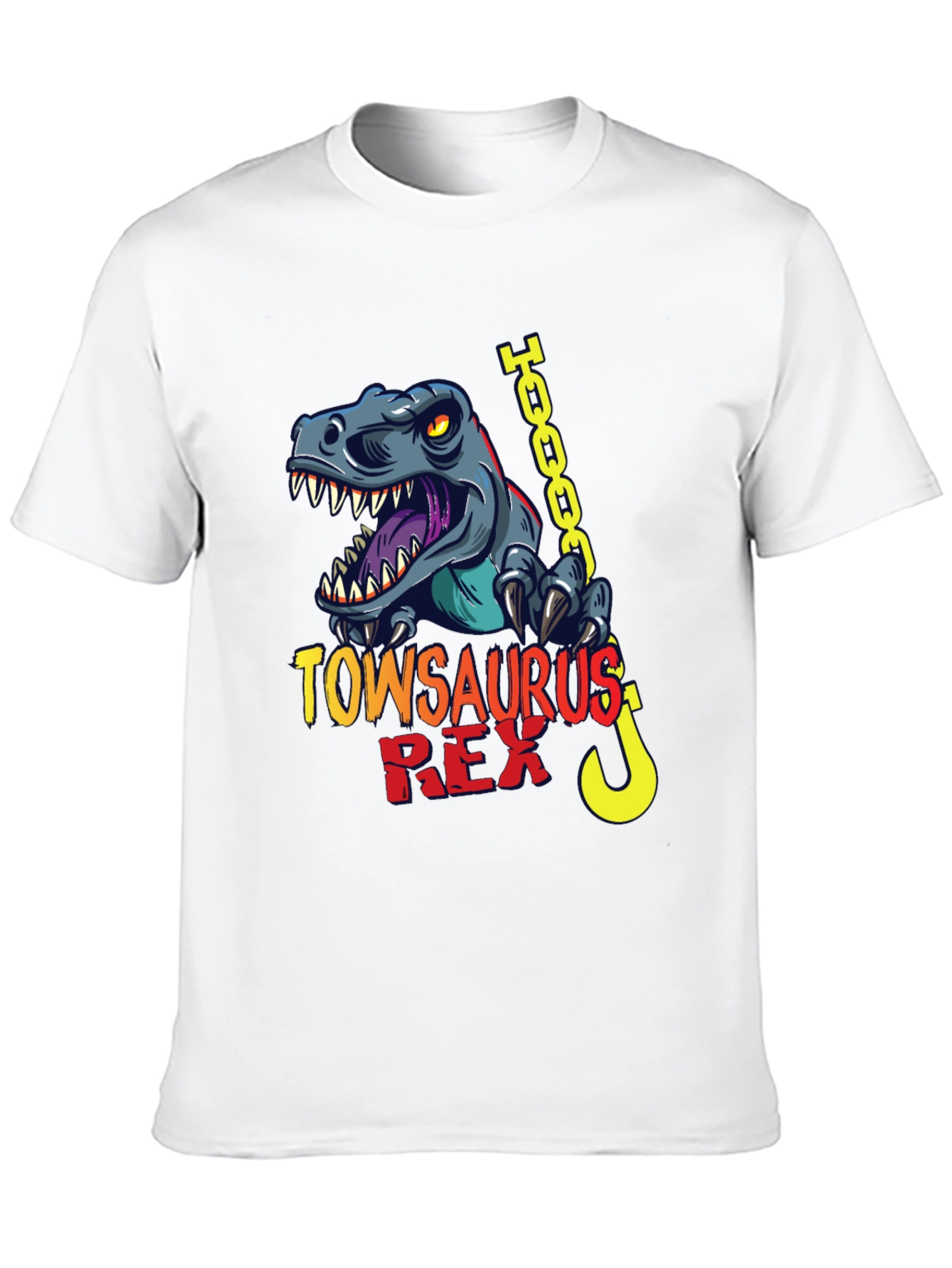 TowSaurus Rex Graphic Tee - Dino Tow Truck T-Shirt