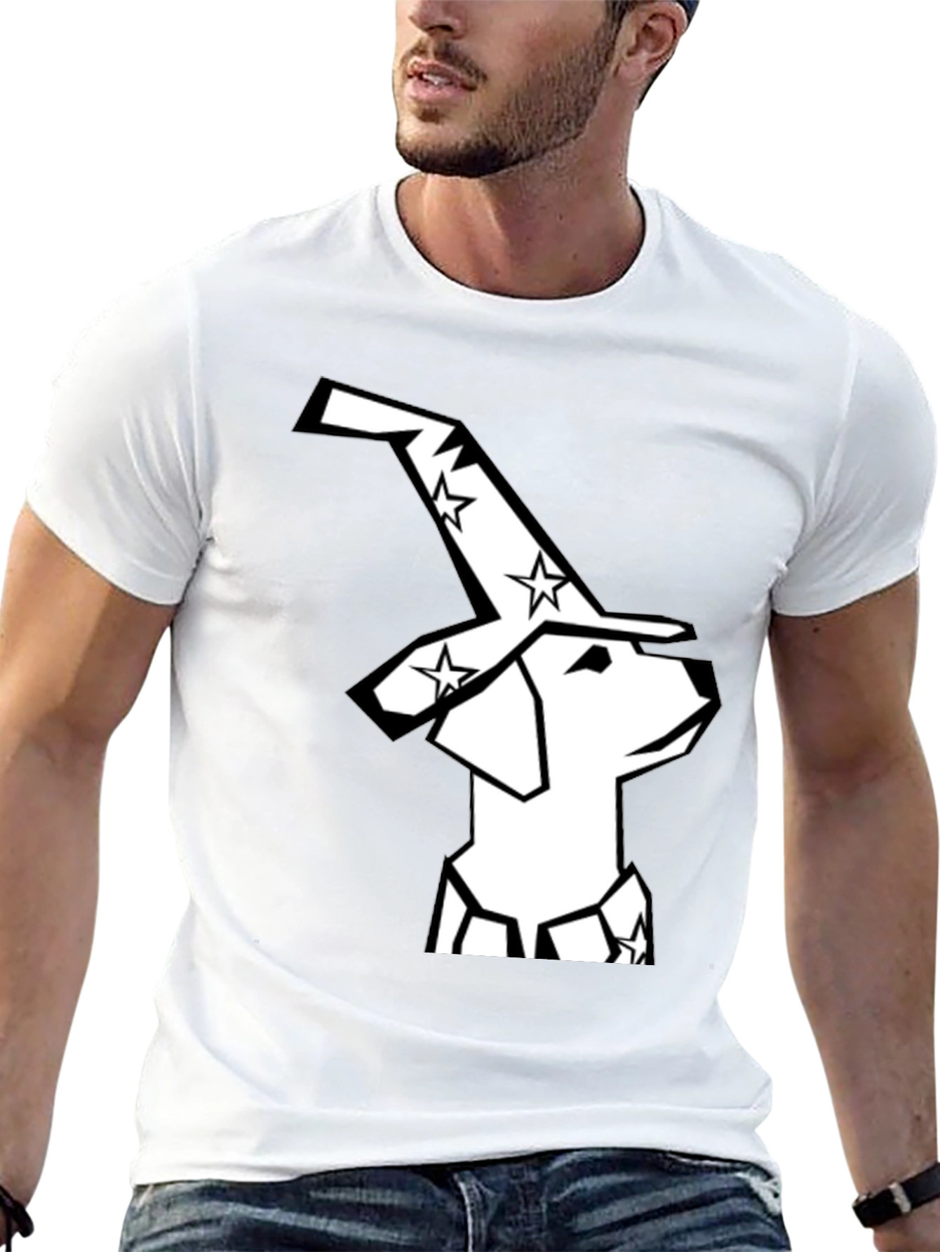 Wizard Dog Graphic Tee - Magical Canine Design