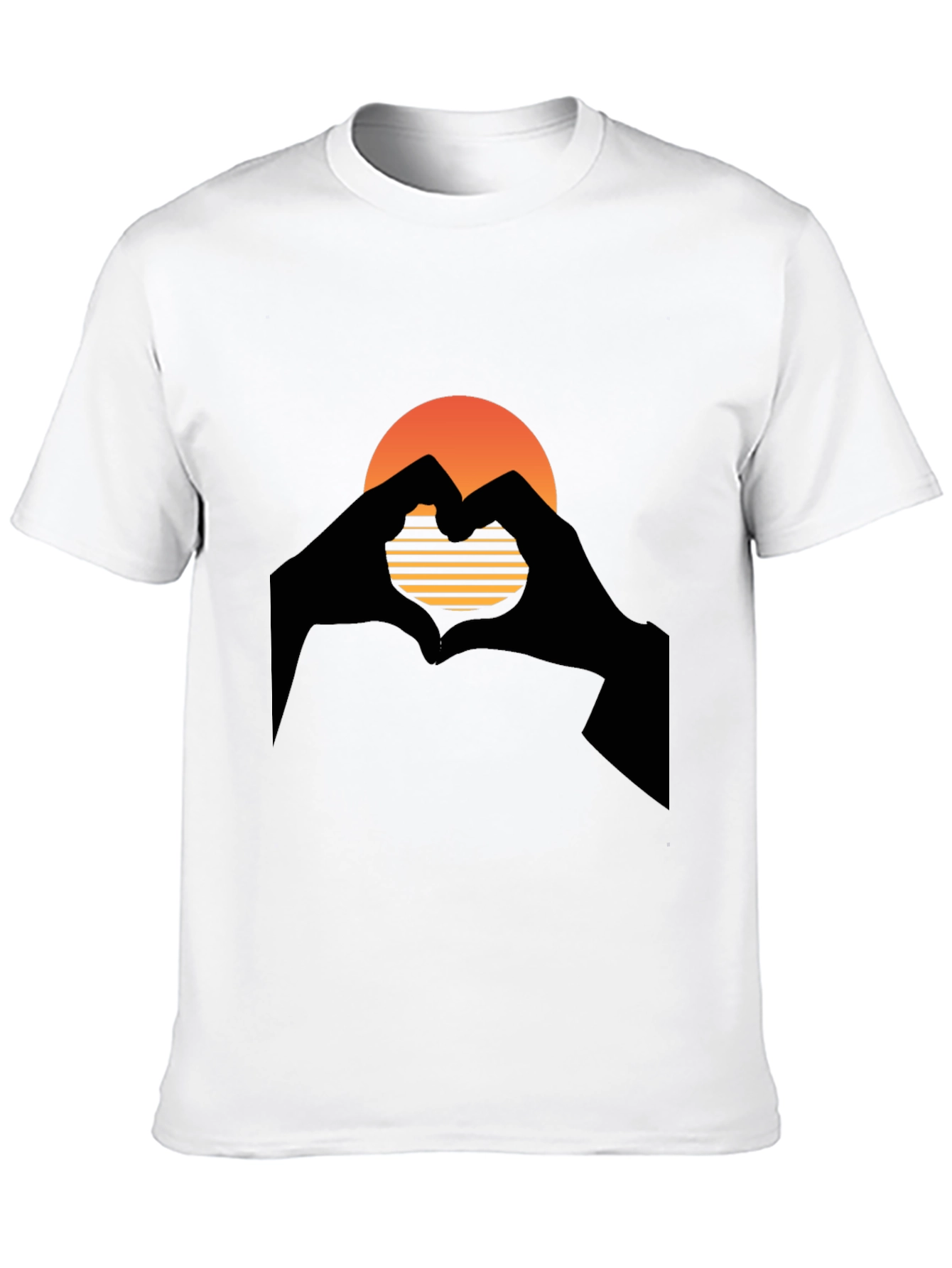 Sunset Heart Hands Graphic T-Shirt