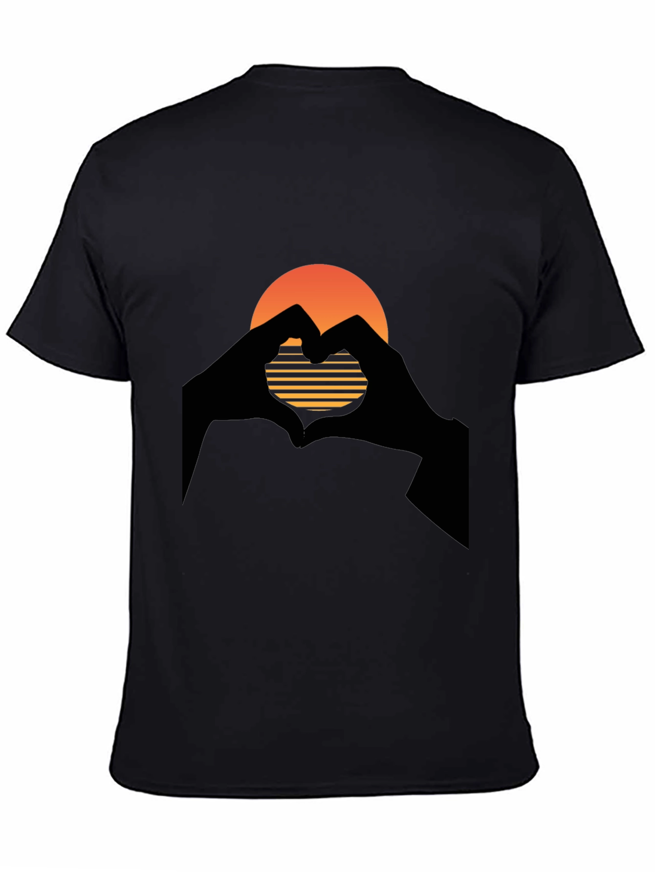 Sunset Heart Hands Graphic T-Shirt