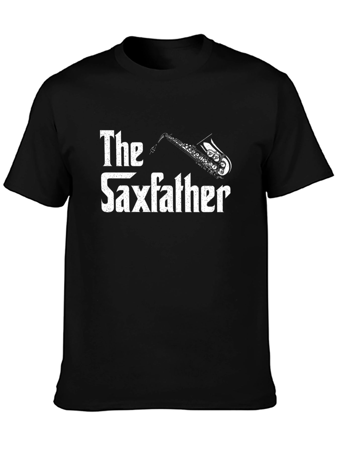 The Saxfather Funny Music T-Shirt - Black