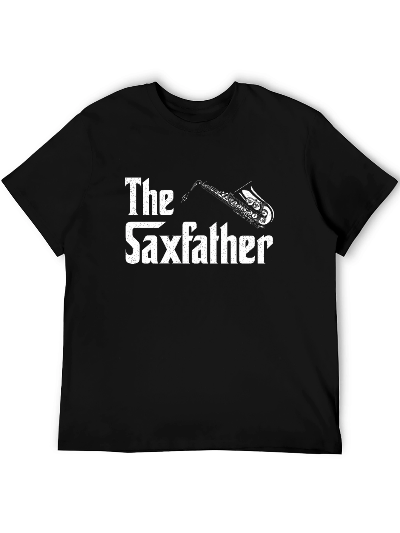 The Saxfather Funny Music T-Shirt - Black