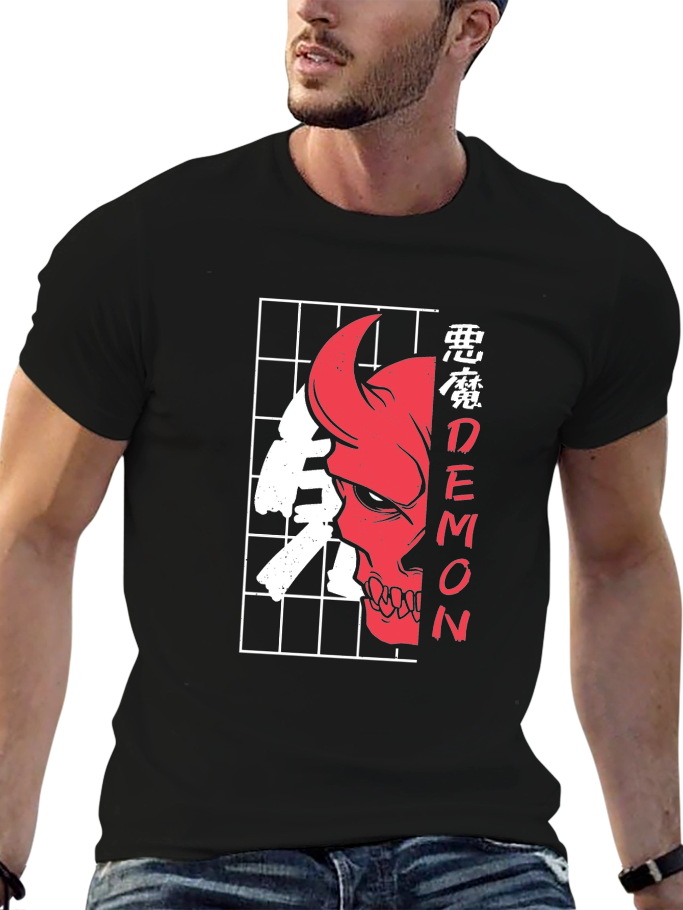 Demon Skull Graphic Tee - Edgy Style