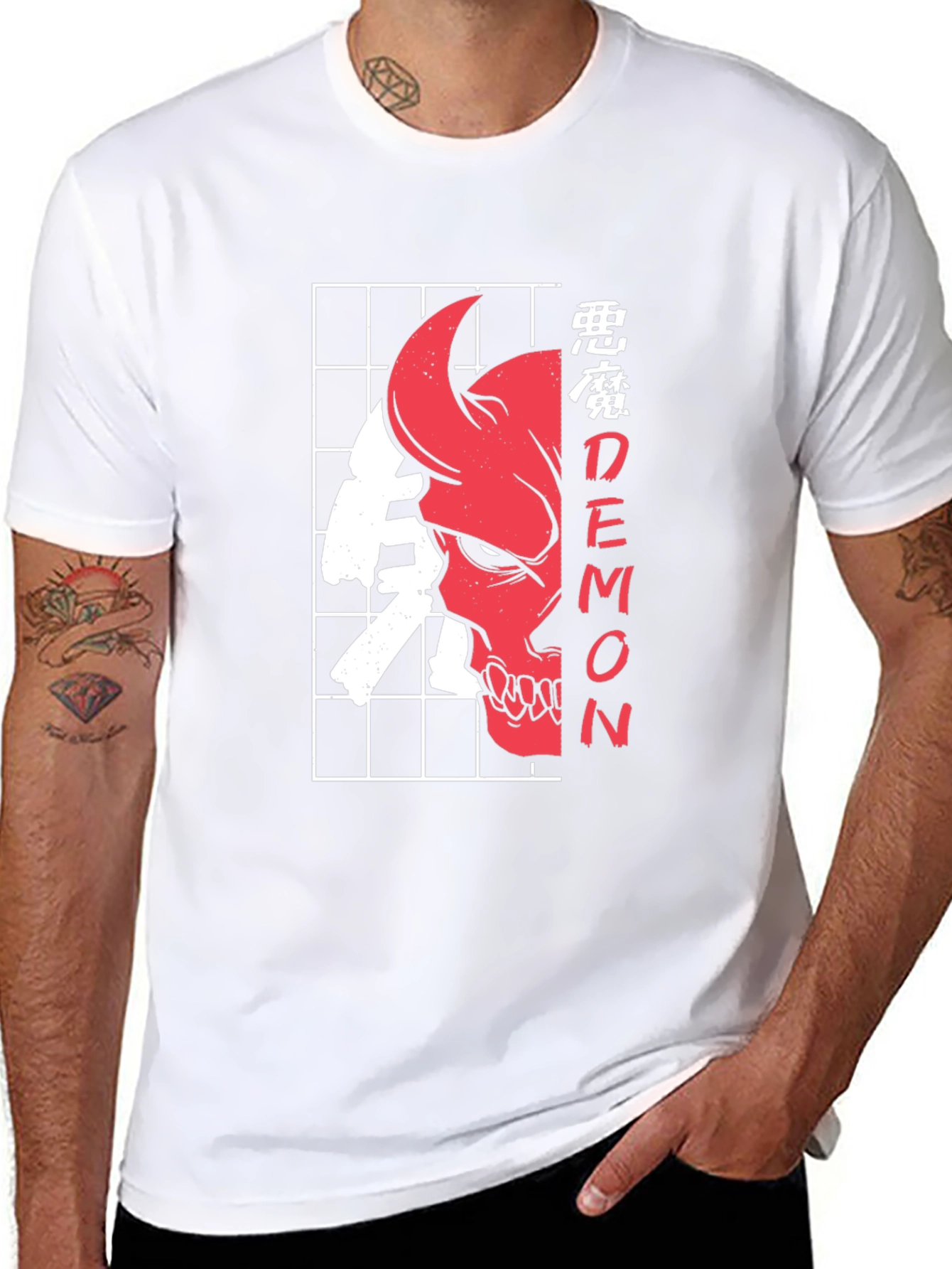 Demon Skull Graphic Tee - Edgy Style