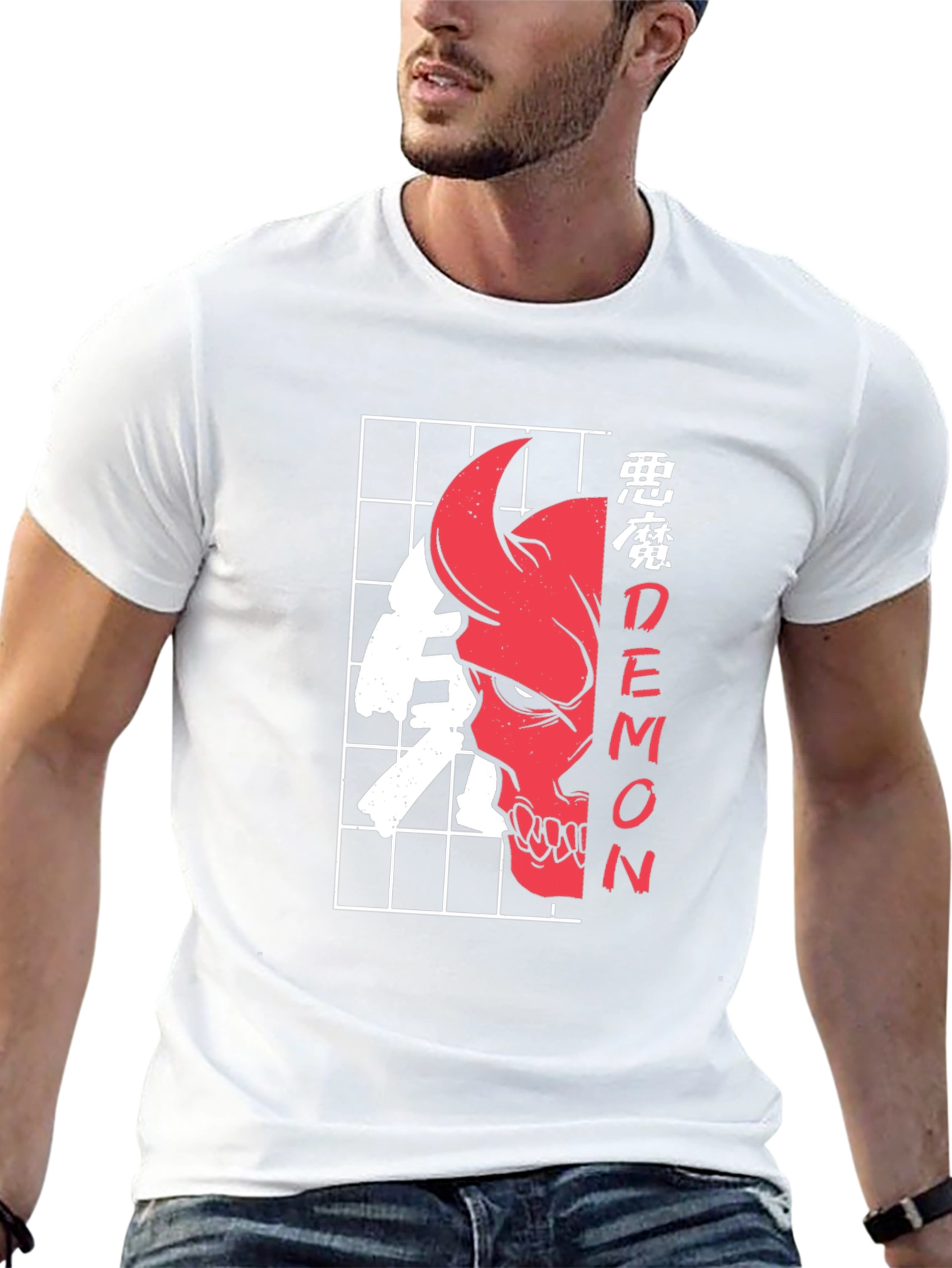 Demon Skull Graphic Tee - Edgy Style