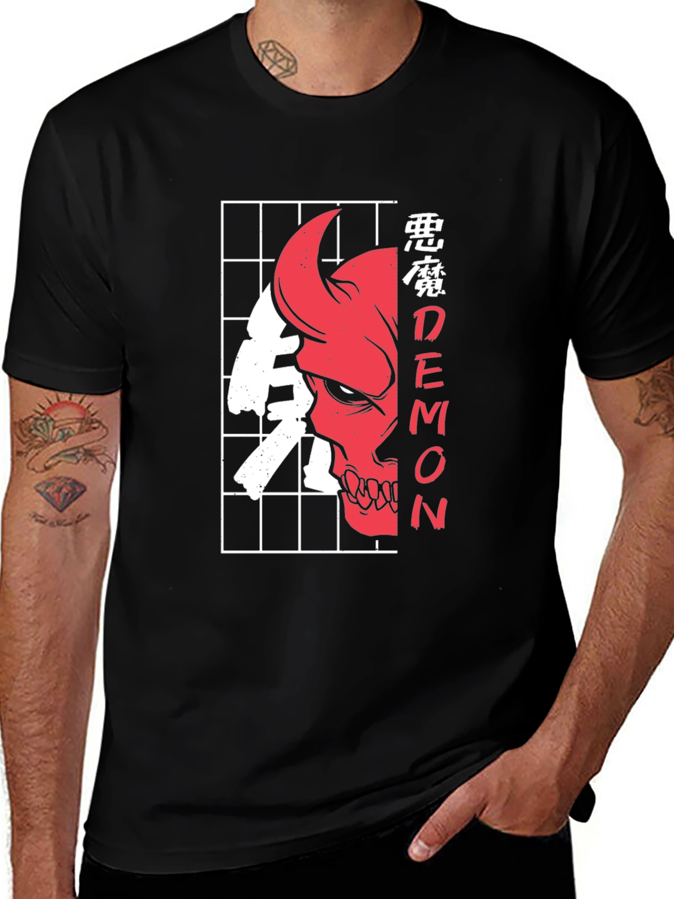 Demon Skull Graphic Tee - Edgy Style