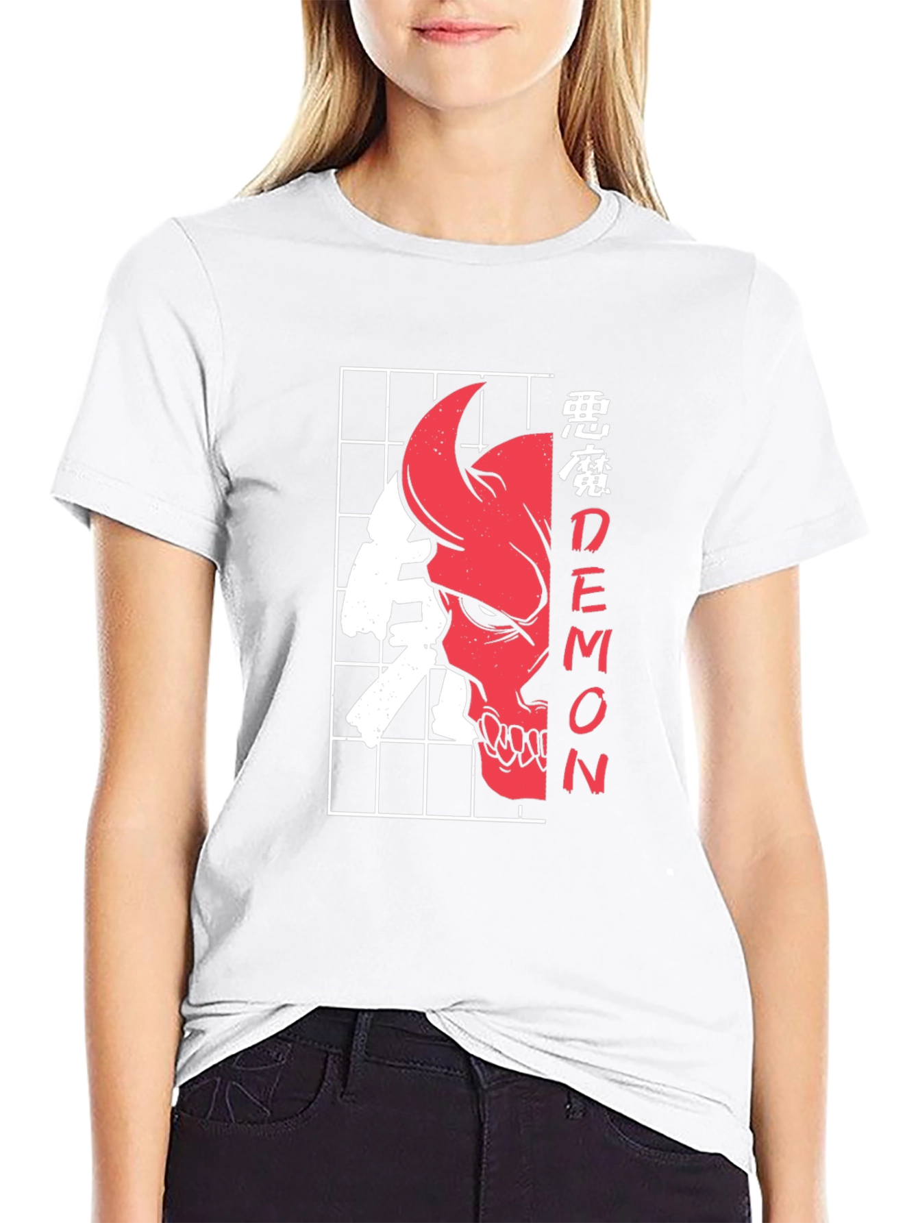 Demon Skull Graphic Tee - Edgy Style