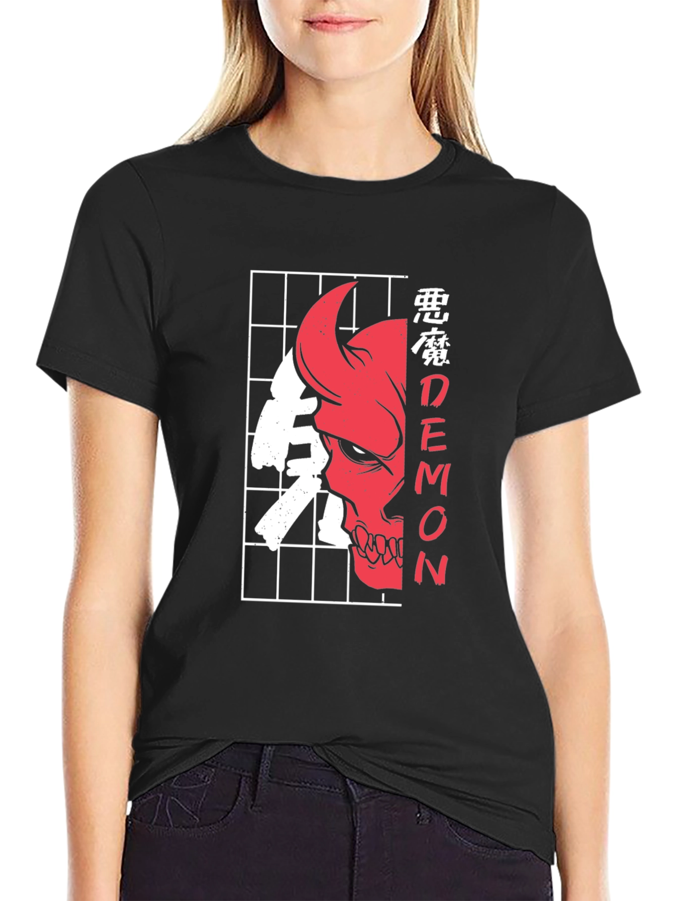 Demon Skull Graphic Tee - Edgy Style