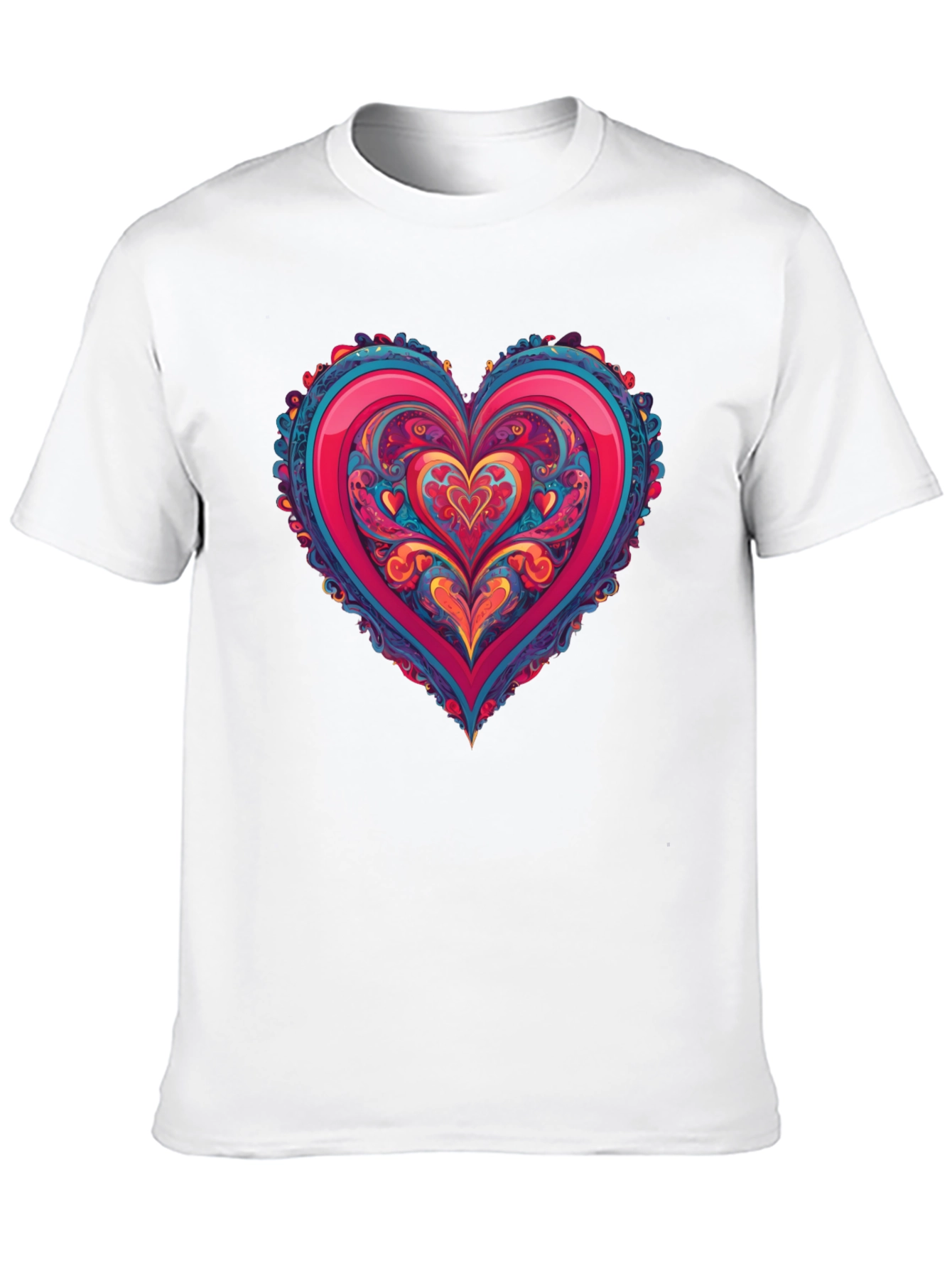 Vibrant Heart Graphic Tee - Black Cotton Blend