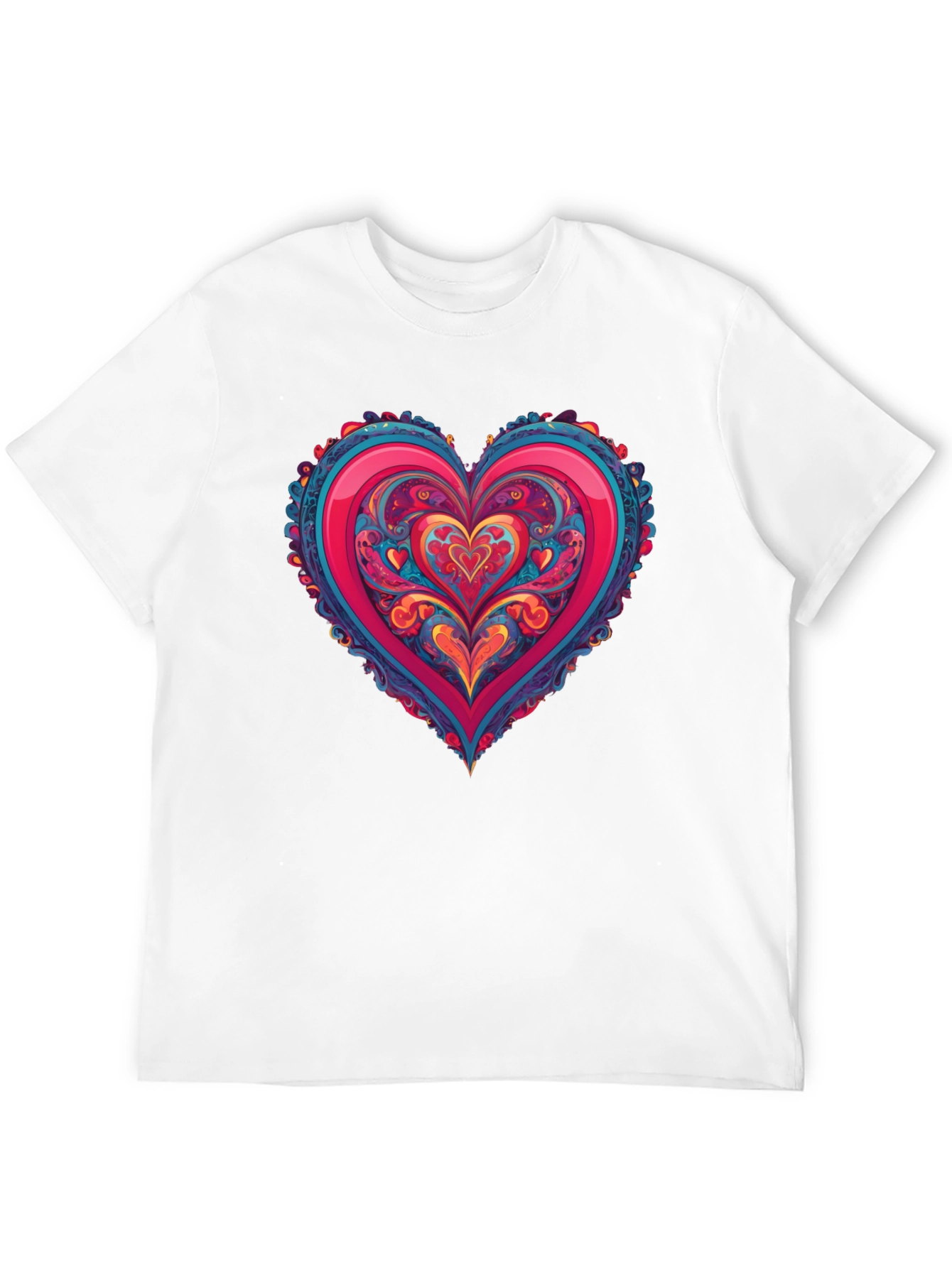 Vibrant Heart Graphic Tee - Black Cotton Blend