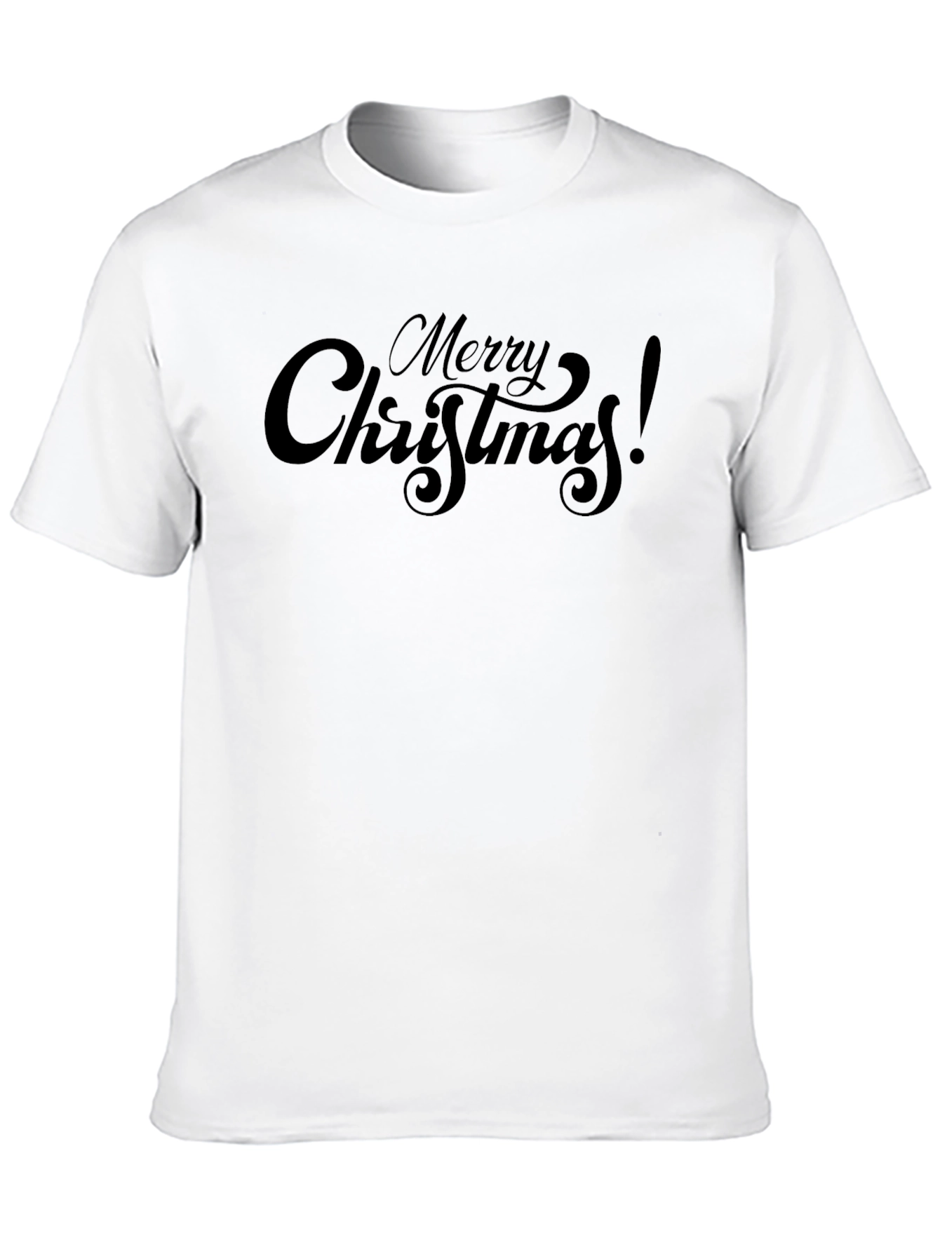 Merry Christmas Black Graphic Tee Shirt