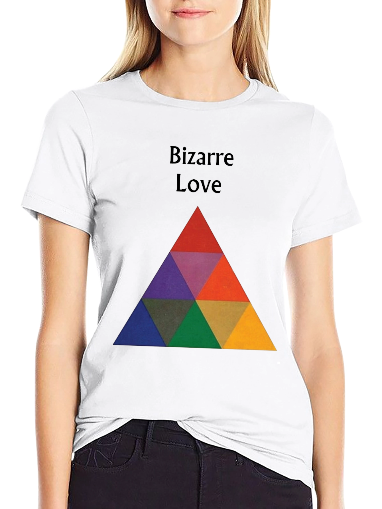 Bizarre Love Triangle Graphic Tee - Stylish & Unique