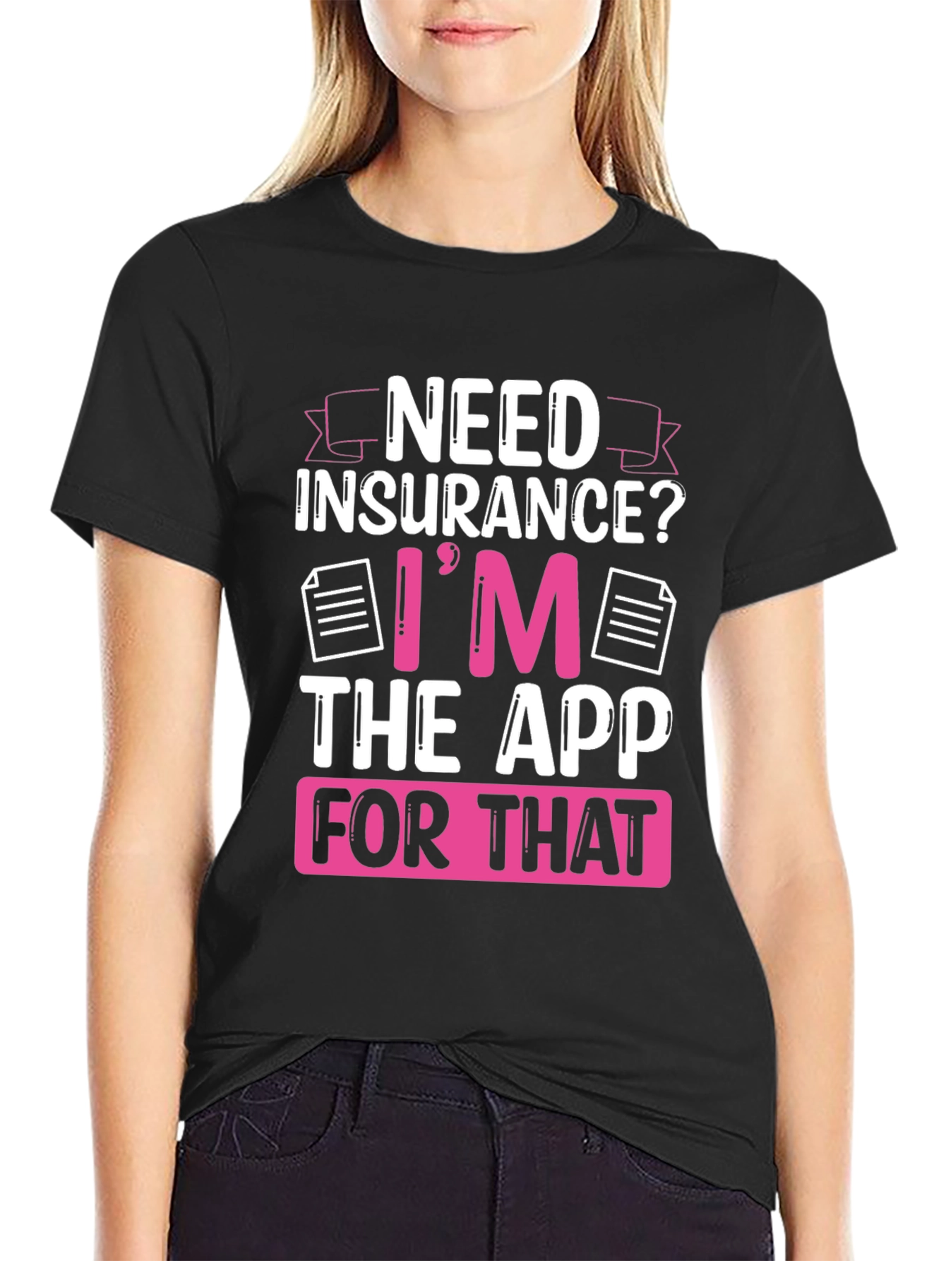 Need Insurance? Black Graphic T-Shirt