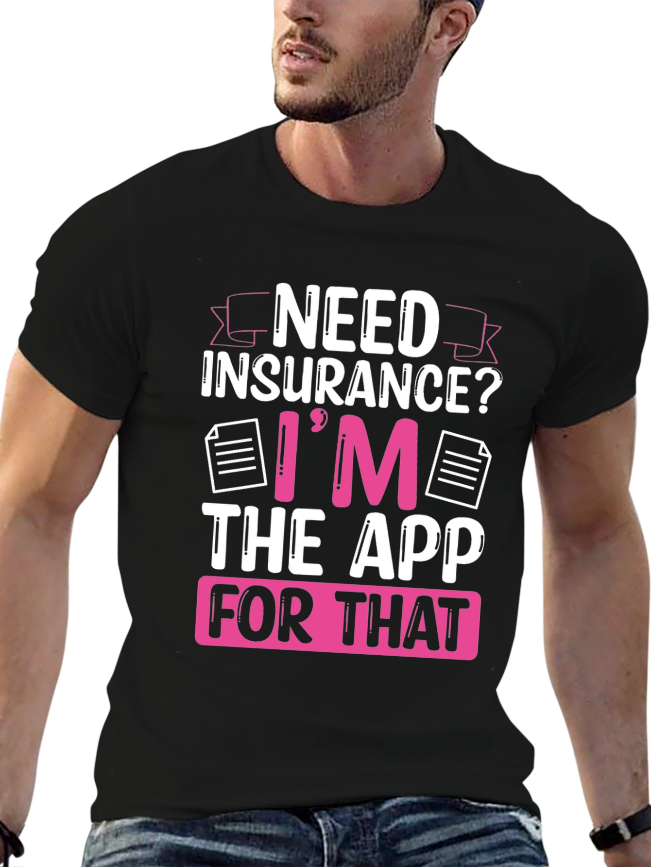 Need Insurance? Black Graphic T-Shirt