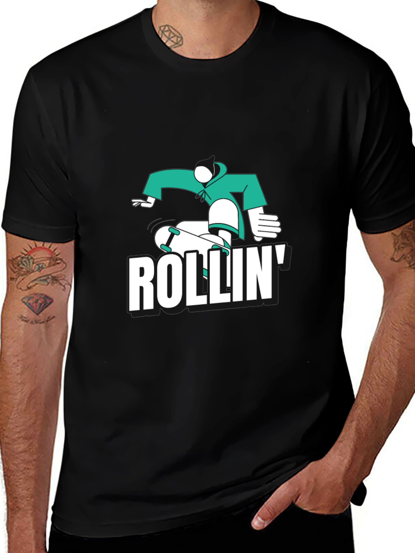 Skateboarding T-Shirt - Rollin Design