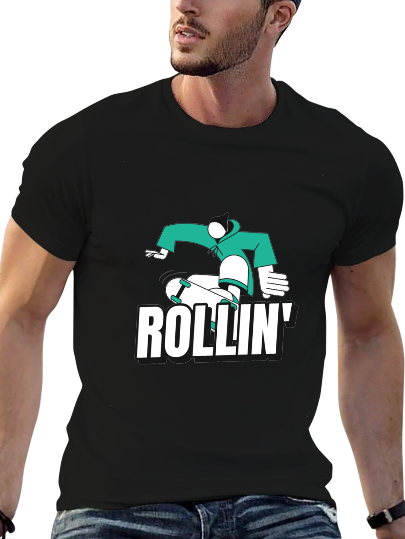 Skateboarding T-Shirt - Rollin Design