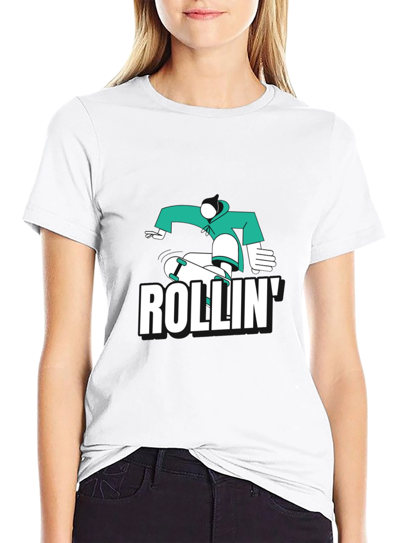 Skateboarding T-Shirt - Rollin Design