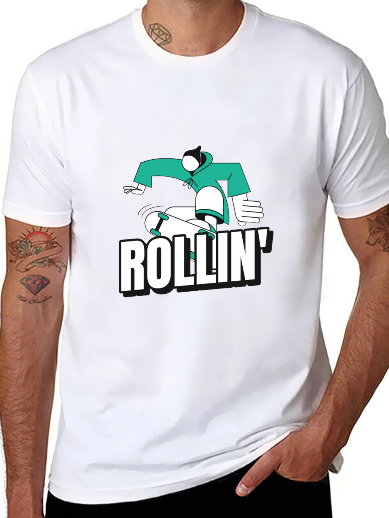 Skateboarding T-Shirt - Rollin Design