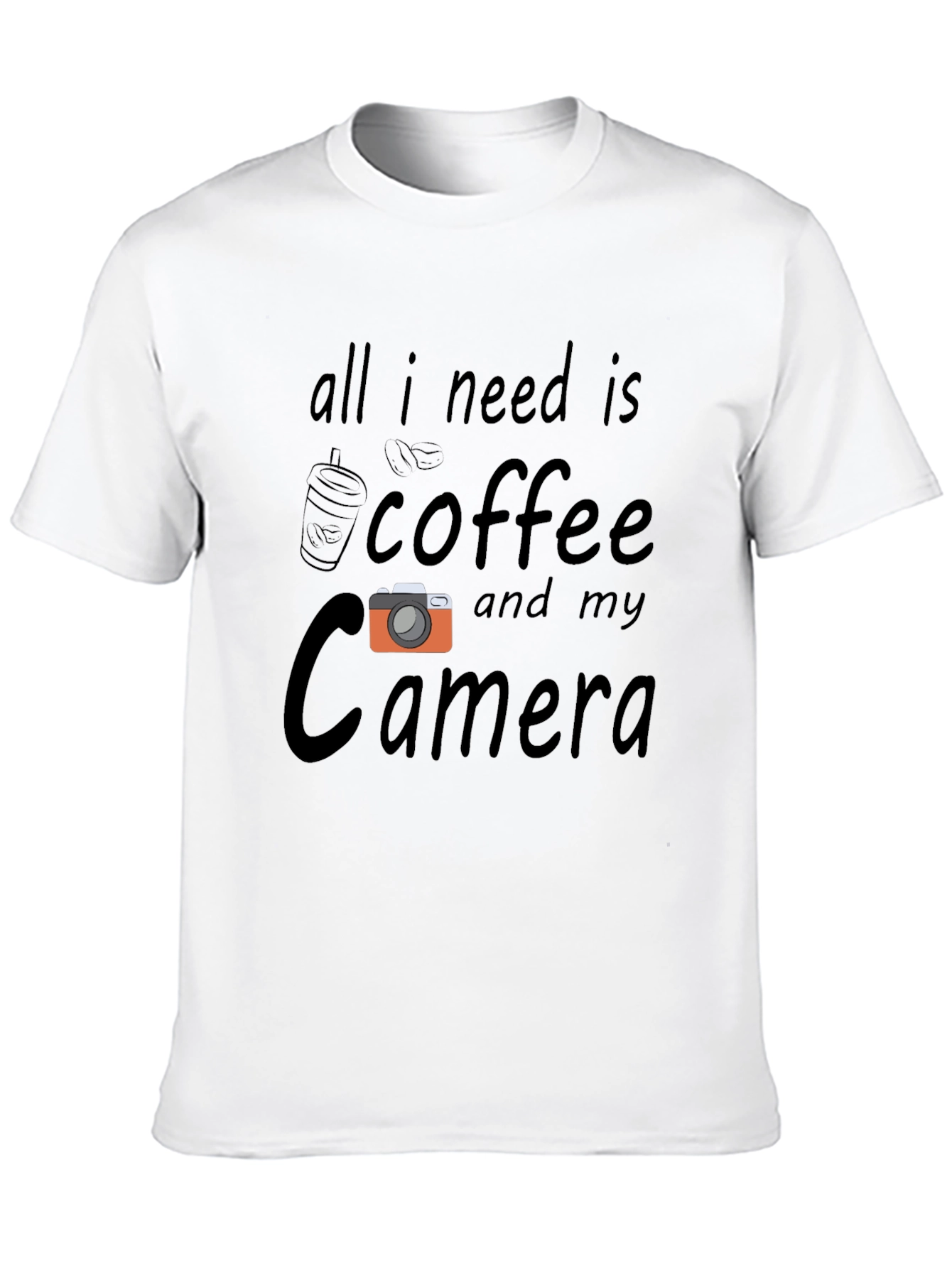 Coffee and Camera Black Graphic Tee