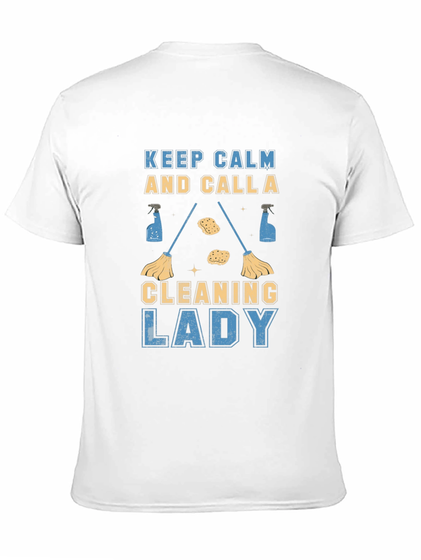 Keep Calm Cleaning Lady Black Cotton T-Shirt
