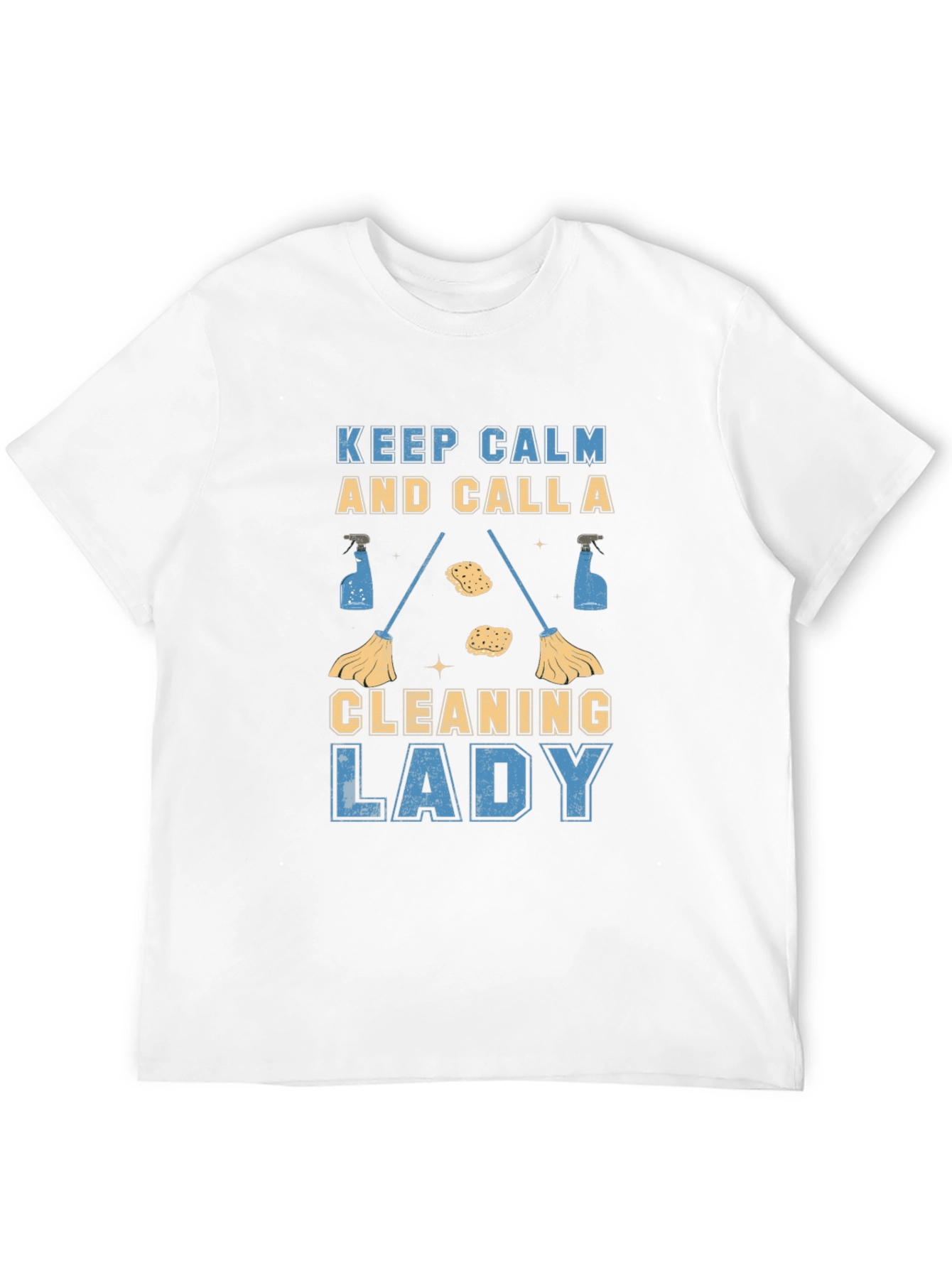 Keep Calm Cleaning Lady Black Cotton T-Shirt
