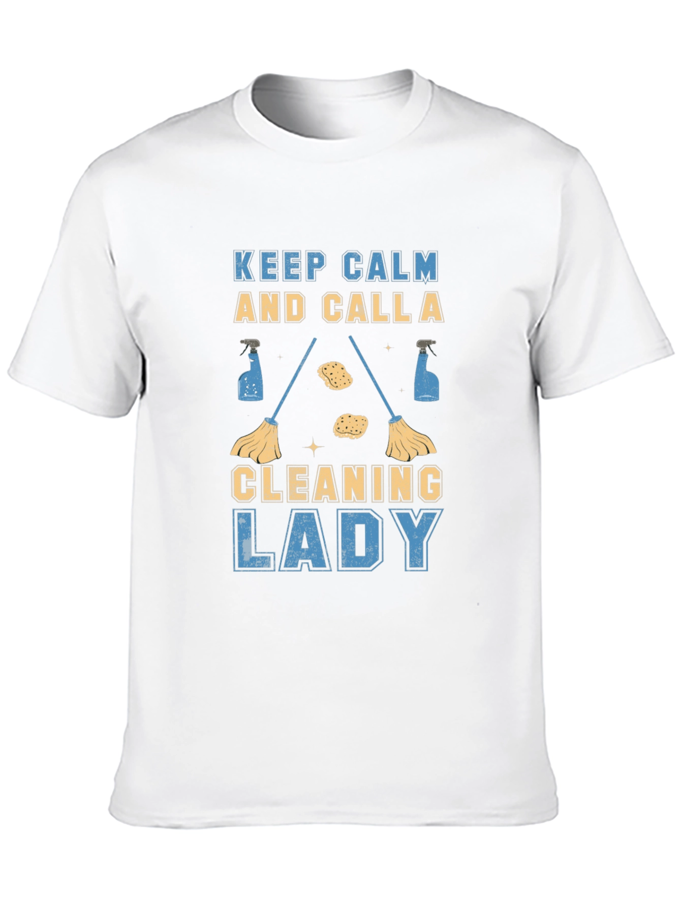 Keep Calm Cleaning Lady Black Cotton T-Shirt