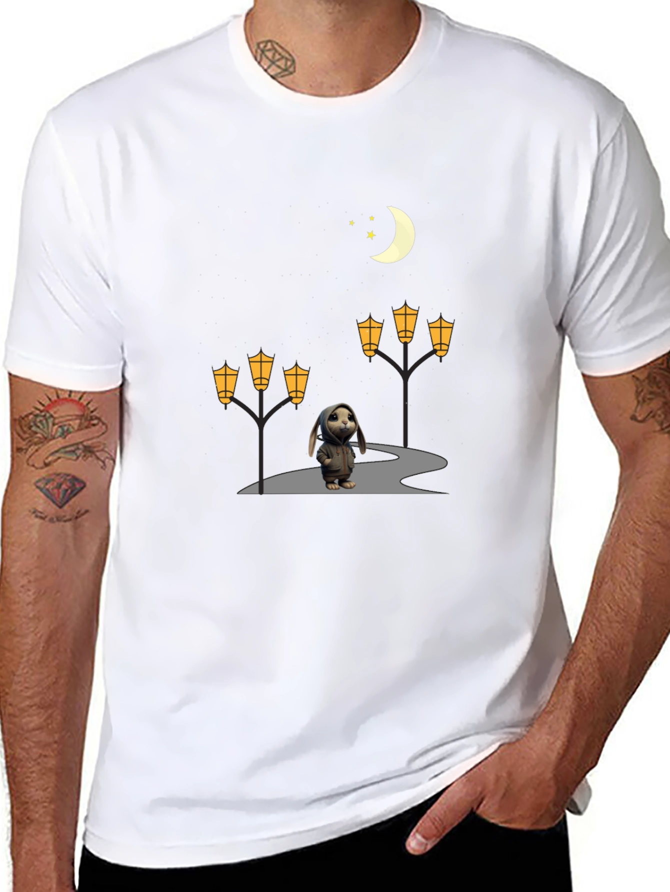 Night Walk Bunny Graphic Tee