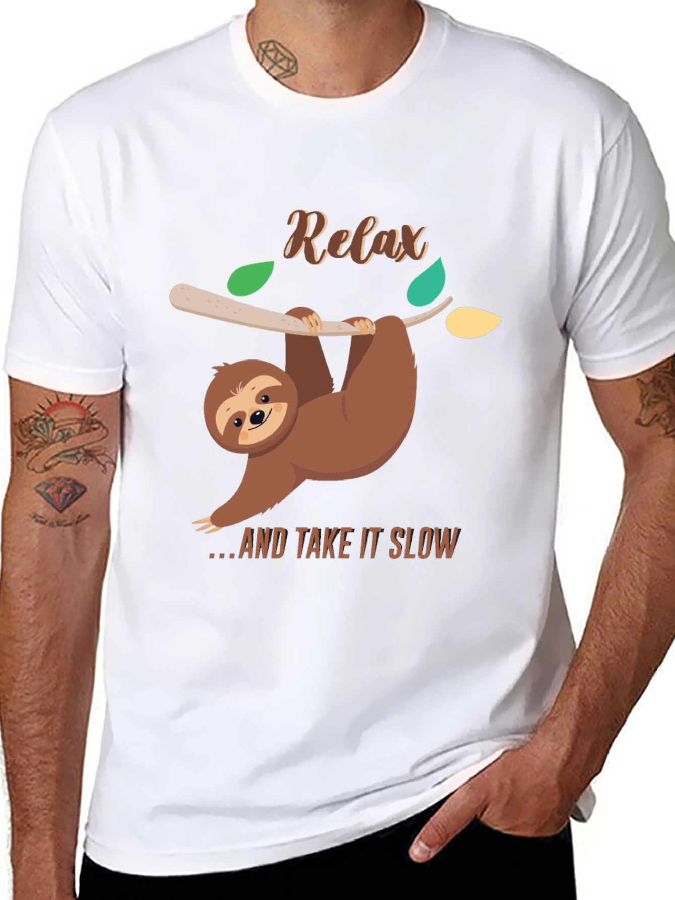 Relax Sloth Graphic Tee - Comfy Black T-Shirt
