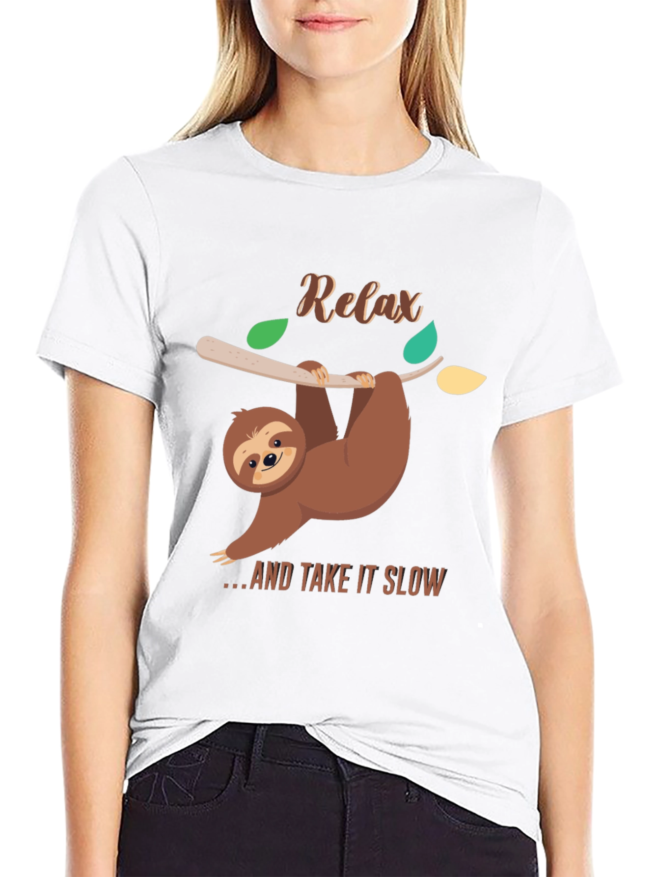 Relax Sloth Graphic Tee - Comfy Black T-Shirt
