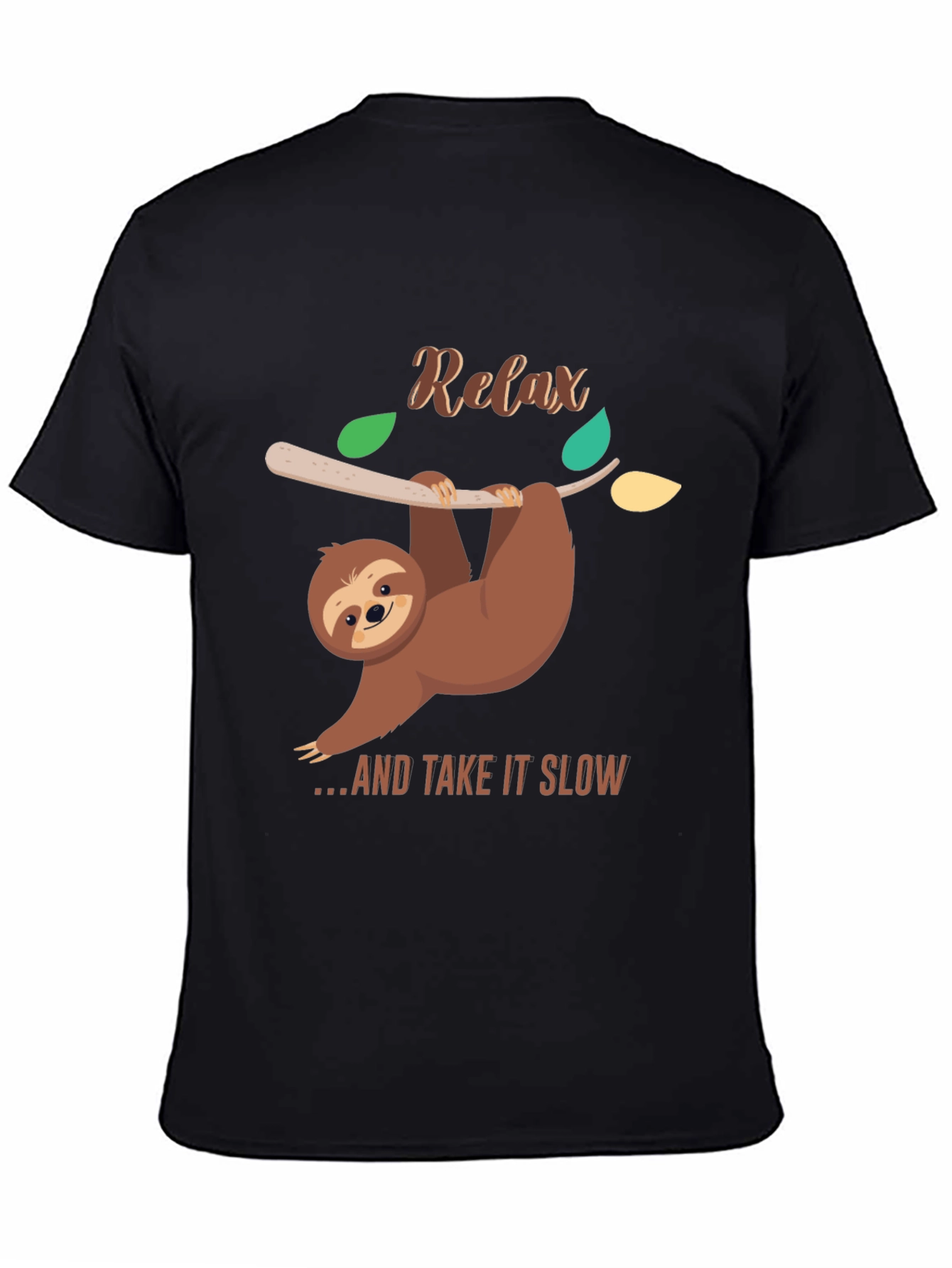 Relax Sloth Graphic Tee - Comfy Black T-Shirt
