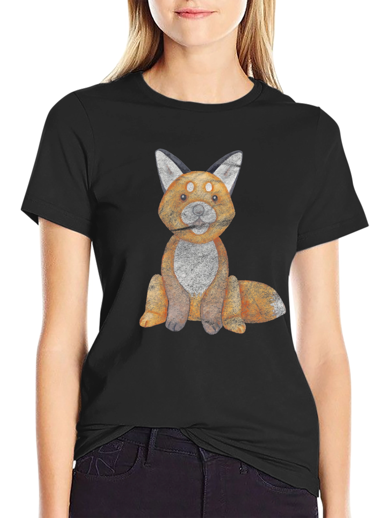 Fox Graphic Tee - Unisex Soft Cotton Black T-Shirt