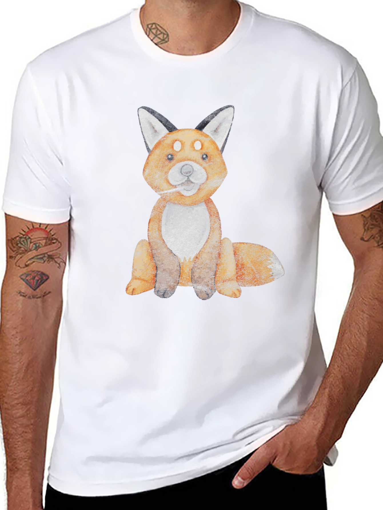 Fox Graphic Tee - Unisex Soft Cotton Black T-Shirt