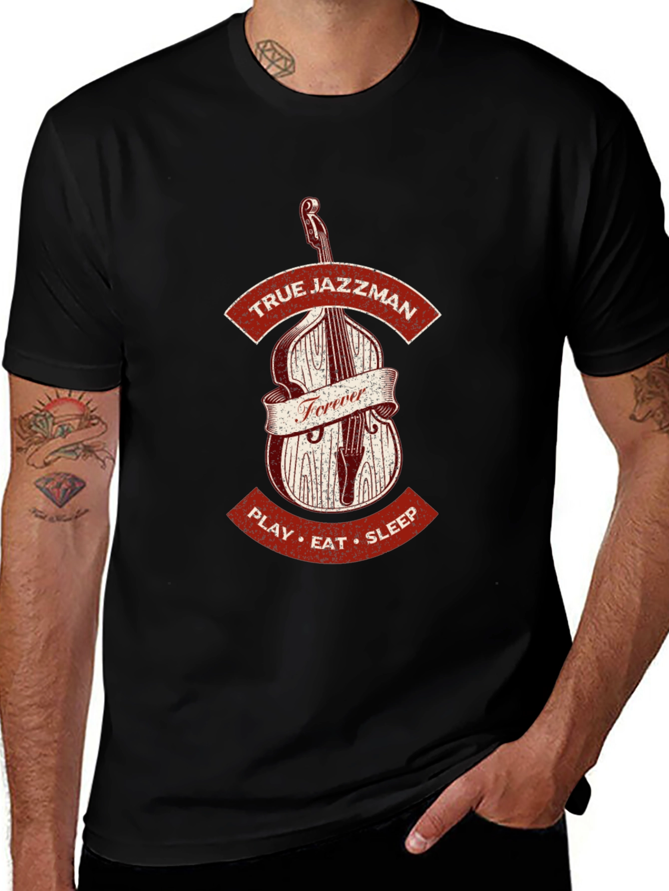 True Jazzman Forever Black Graphic Tee