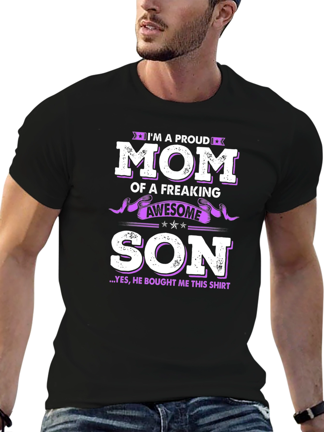 Proud Mom of Awesome Son Graphic Tee