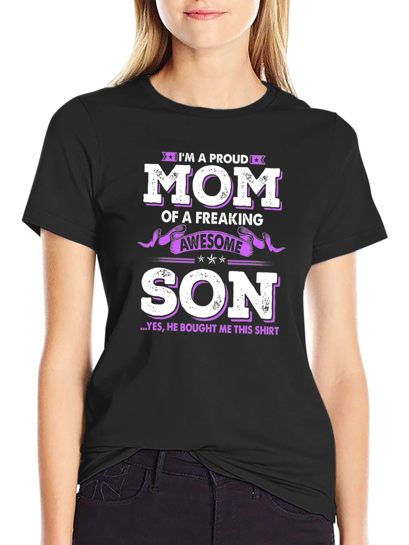 Proud Mom of Awesome Son Graphic Tee
