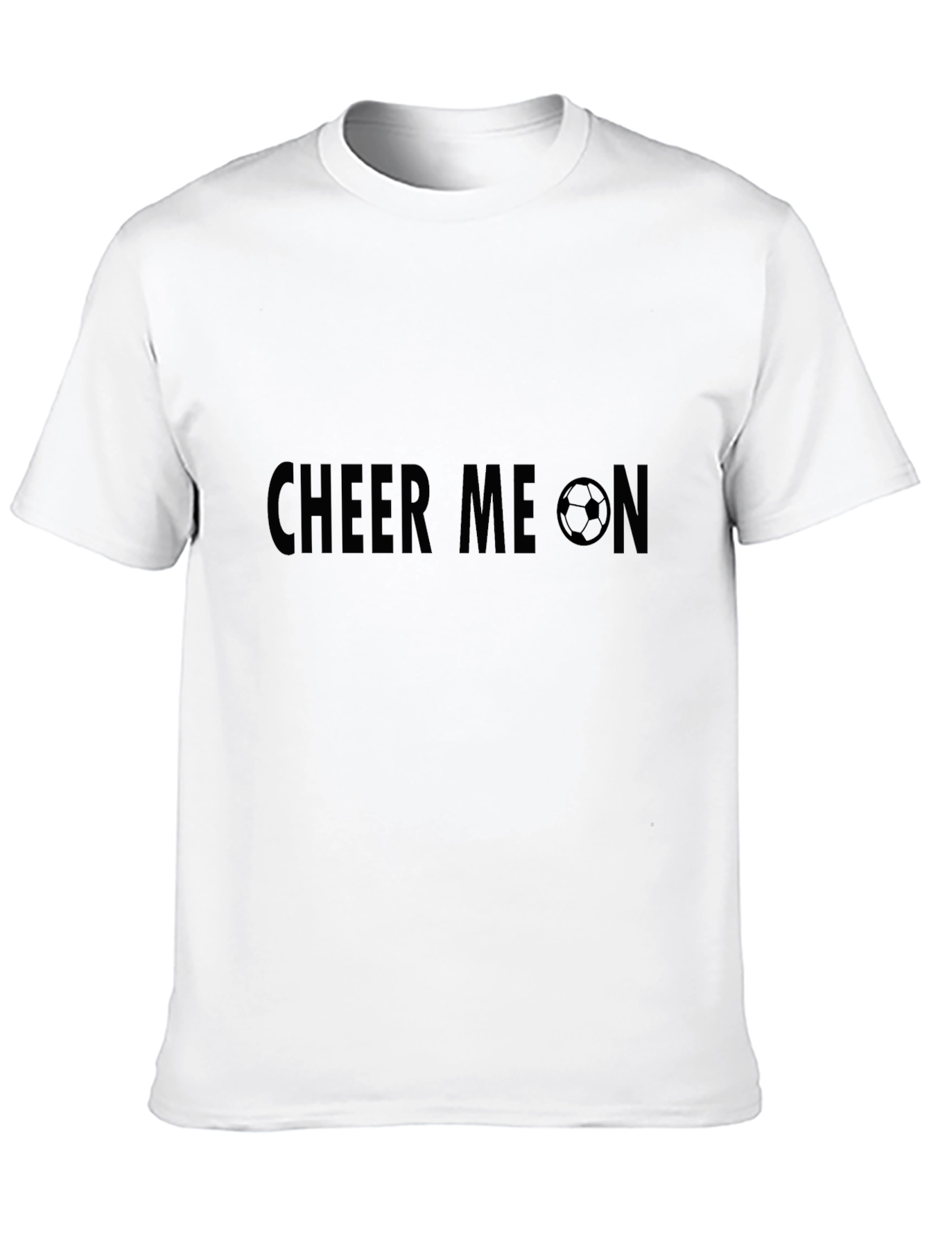 Cheer Me On Soccer Tee - Black Graphic T-Shirt