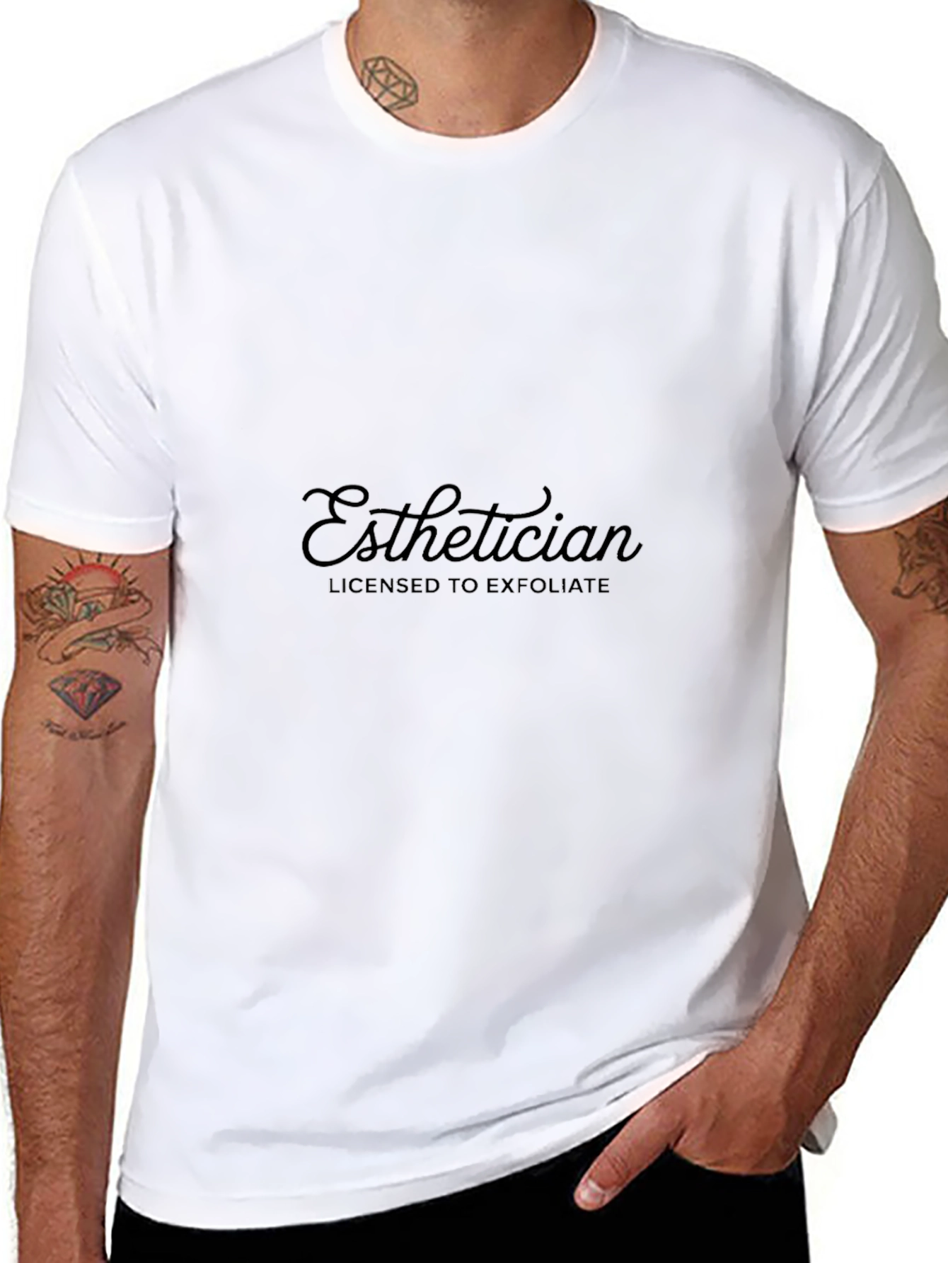 Esthetician Licensed to Exfoliate Black T-Shirt
