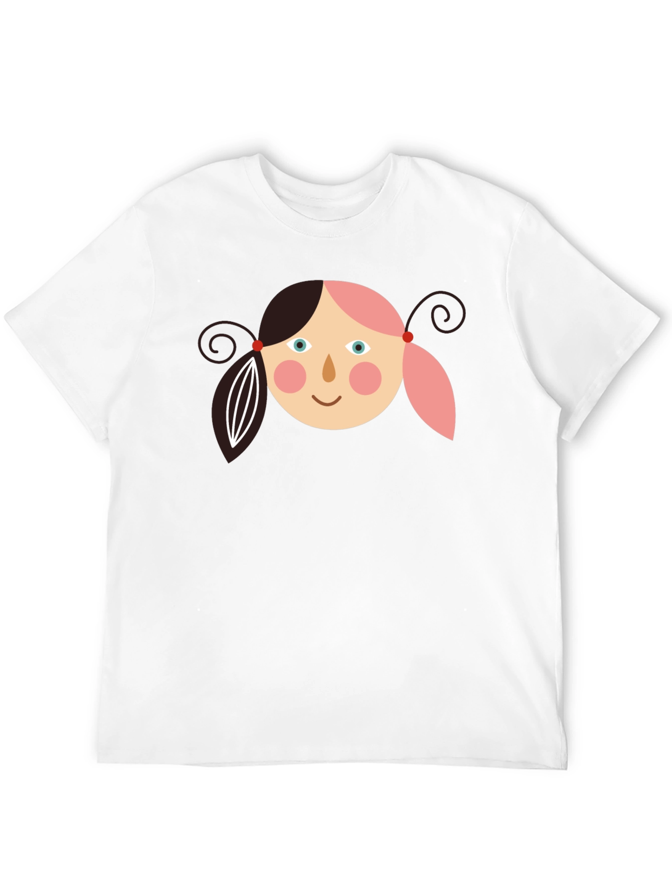 Girl Face Graphic Tee - Black Casual T-Shirt