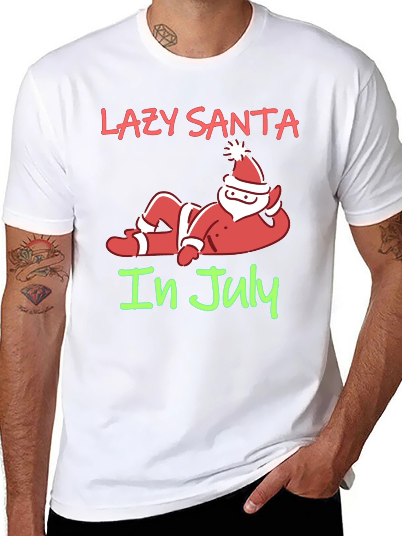 Lazy Santa in July Graphic T-Shirt