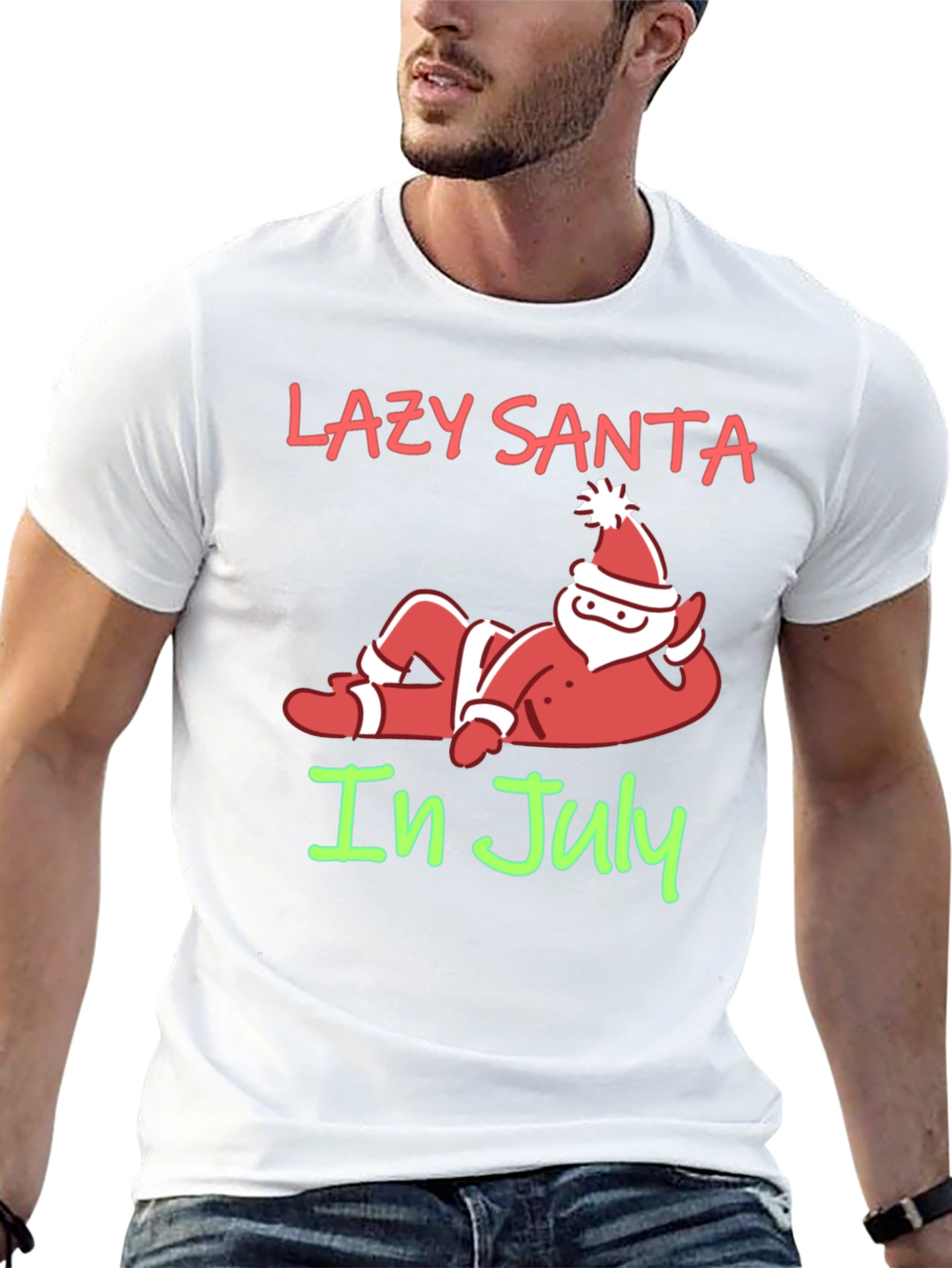 Lazy Santa in July Graphic T-Shirt